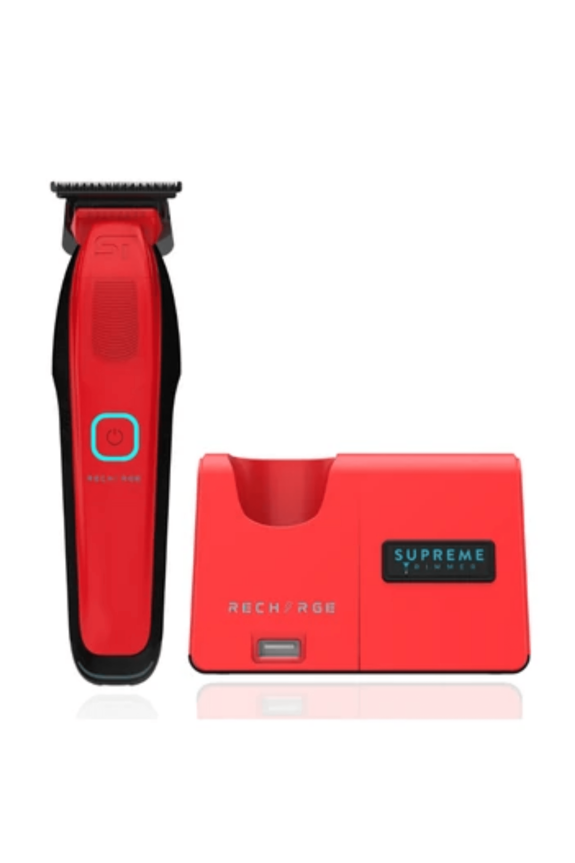 Supreme Trimmer Recharge Trimmer – 3 Şarj Seçeneği, Çıkarılabilir Pil, RGB LED Göstergeli - Kırmızı