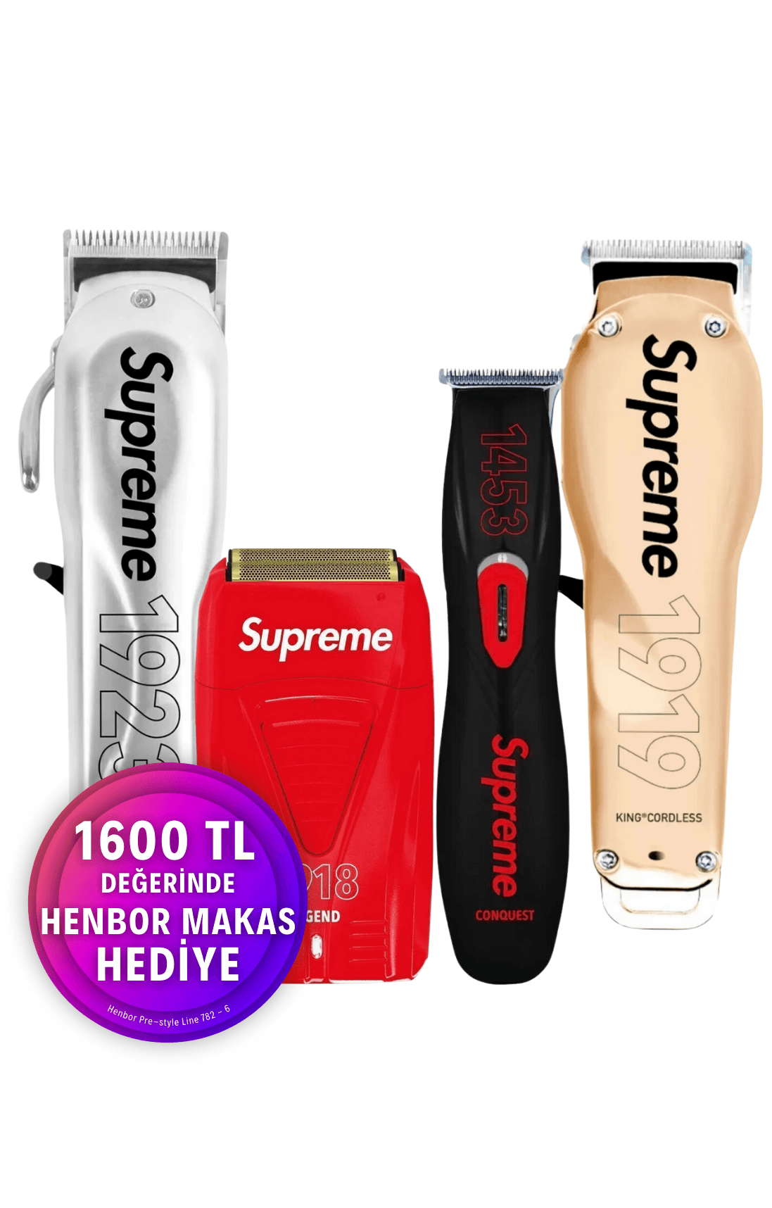 Supreme 1918 Legend Shaver Supreme 1919 King Cordless Supreme 1923 Independence 1453 Conquest Trimmer Özel Seri Tıraş Makineleri