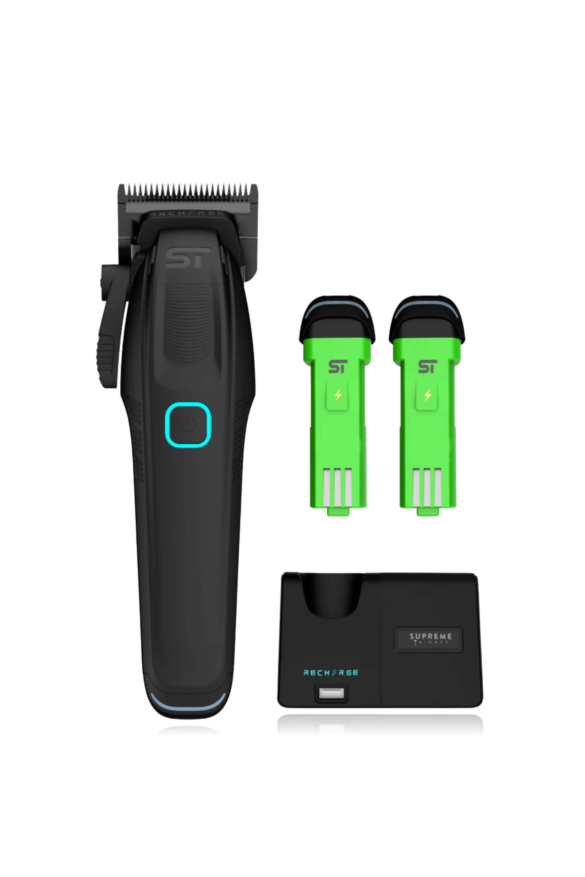 Supreme Trimmer Siyah Recharge Clipper – 7500+ RPM Motor, 3 Saatlik Pil, Çıkarılabilir Batarya