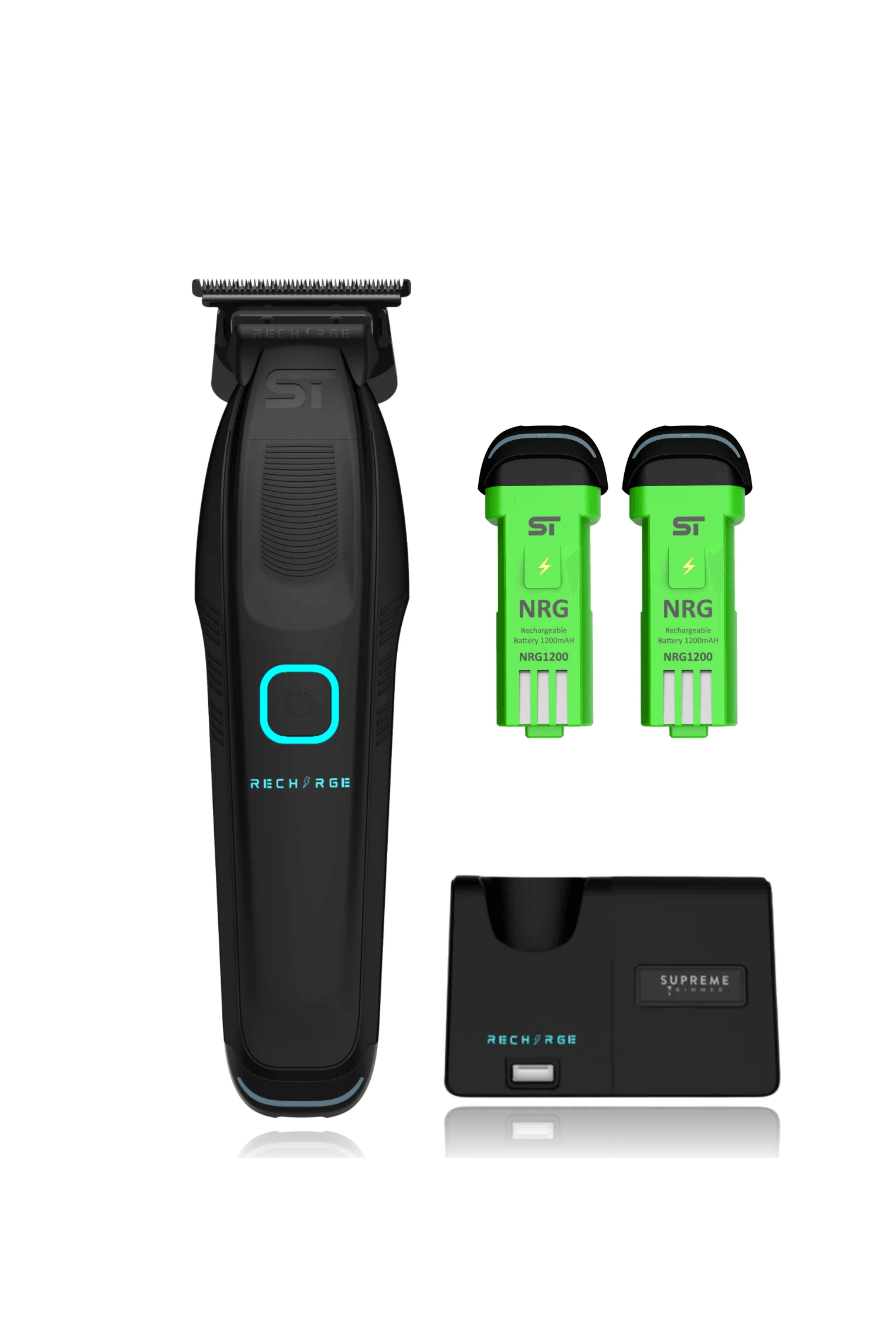Supreme Trimmer Recharge Trimmer – 3 Şarj Seçeneği, Çıkarılabilir Pil, RGB LED Göstergeli - Siyah