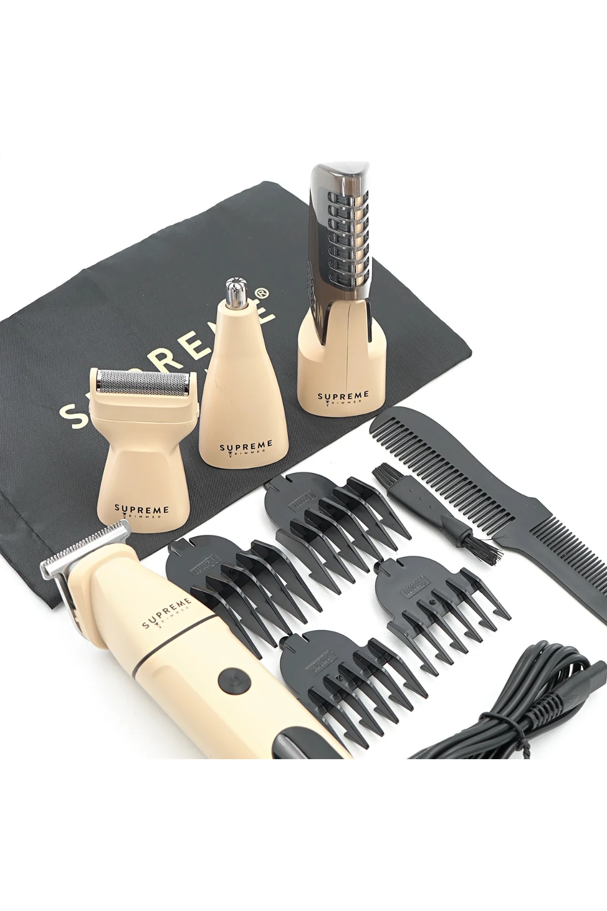 Supreme Trimmer Multigroomer 4.0 Islak/Kuru 14 Parça Set Tıraş Makinesi – Saç Sakal Yüz Vücut Burun Kulak Tıraş Makinesi 4 Manyetik Başlık, Pil Ekranı, Seyahat Kilidi