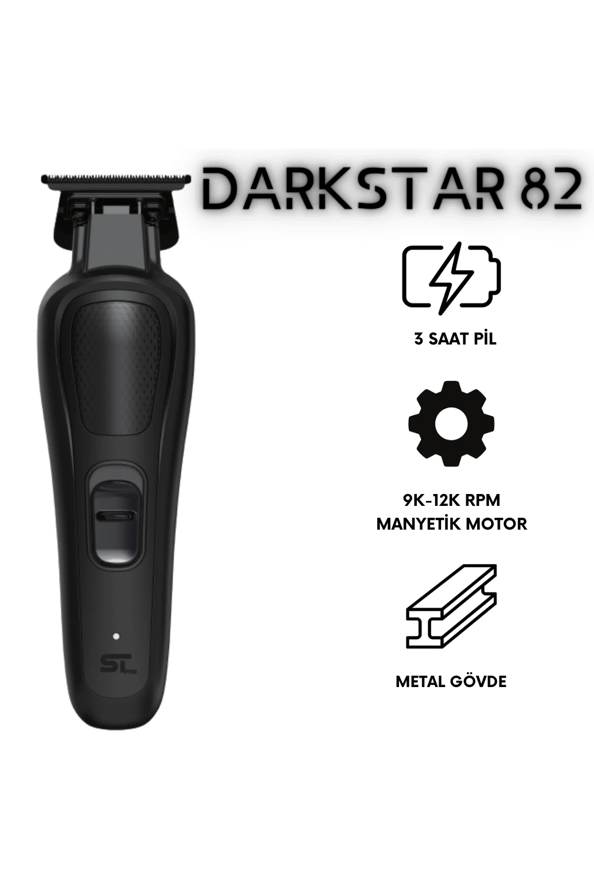Supreme Trimmer DarkStar 82 Trimmer –  14.000 RPM Vector Motor Gücü Tam Gün Performans Metal Gövde
