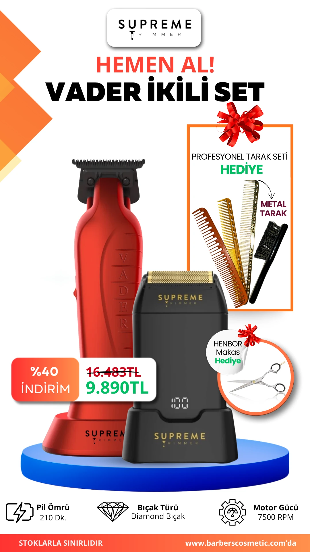 Kırmızı Trimmer & Siyah Crunch