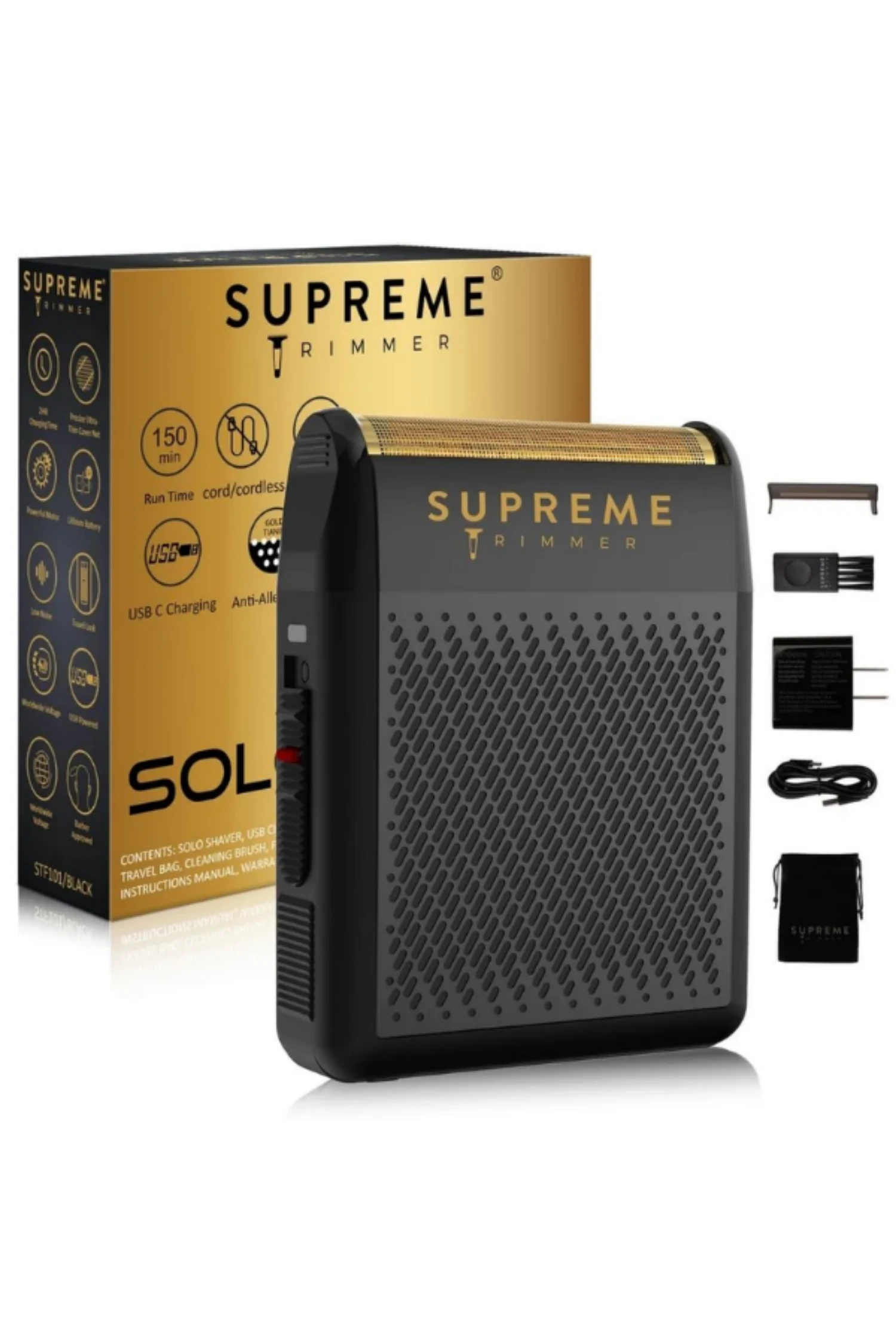 Supreme Trimmer Solo Tek Folyo Shaver Tıraş Makinesi Hipoalerjenik Folyo, 7800 RPM Motor Sessiz BLDC Motor