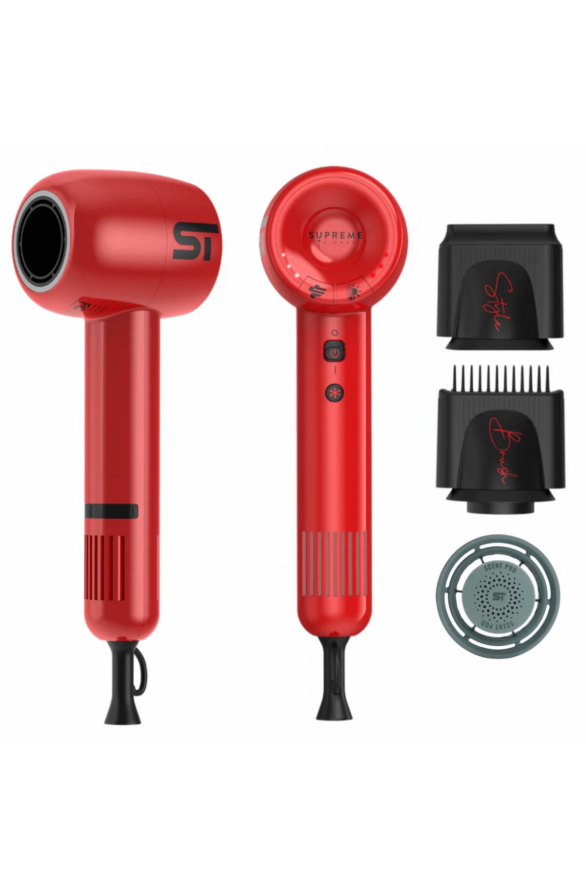 Supreme Trimmer Kırmızı Saç Kurutma Makinesi – 3 Isı 3 Hız Ayarı