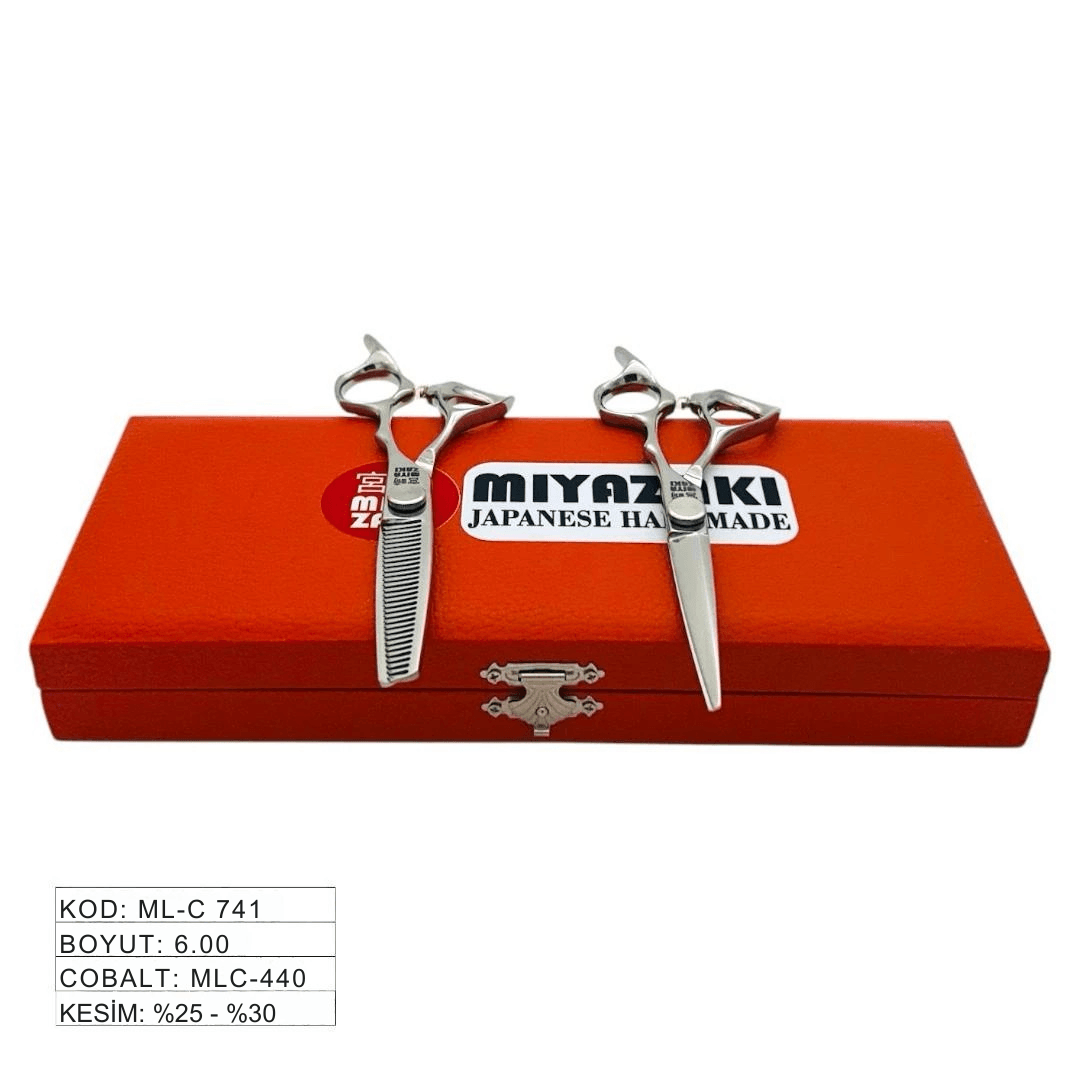 Miyazaki Japanese Handmade 6” Saç Kesim ve Seyreltme Makası Seti Profesyoneller İçin | ML-C 741
