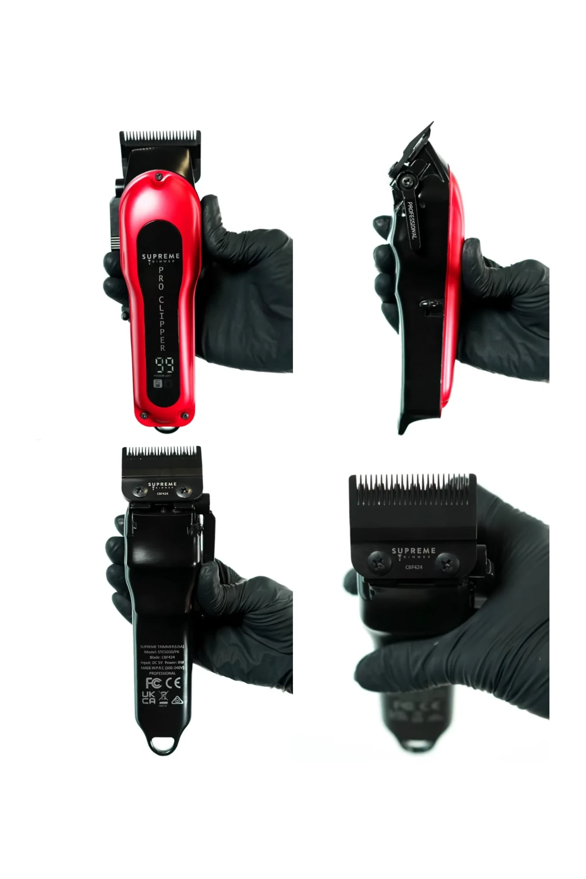 Supreme Trimmer Pro Clipper – 6800 RPM Motor, 5 Saat Pil, LCD Ekranlı, 10 Manyetik Taraklı