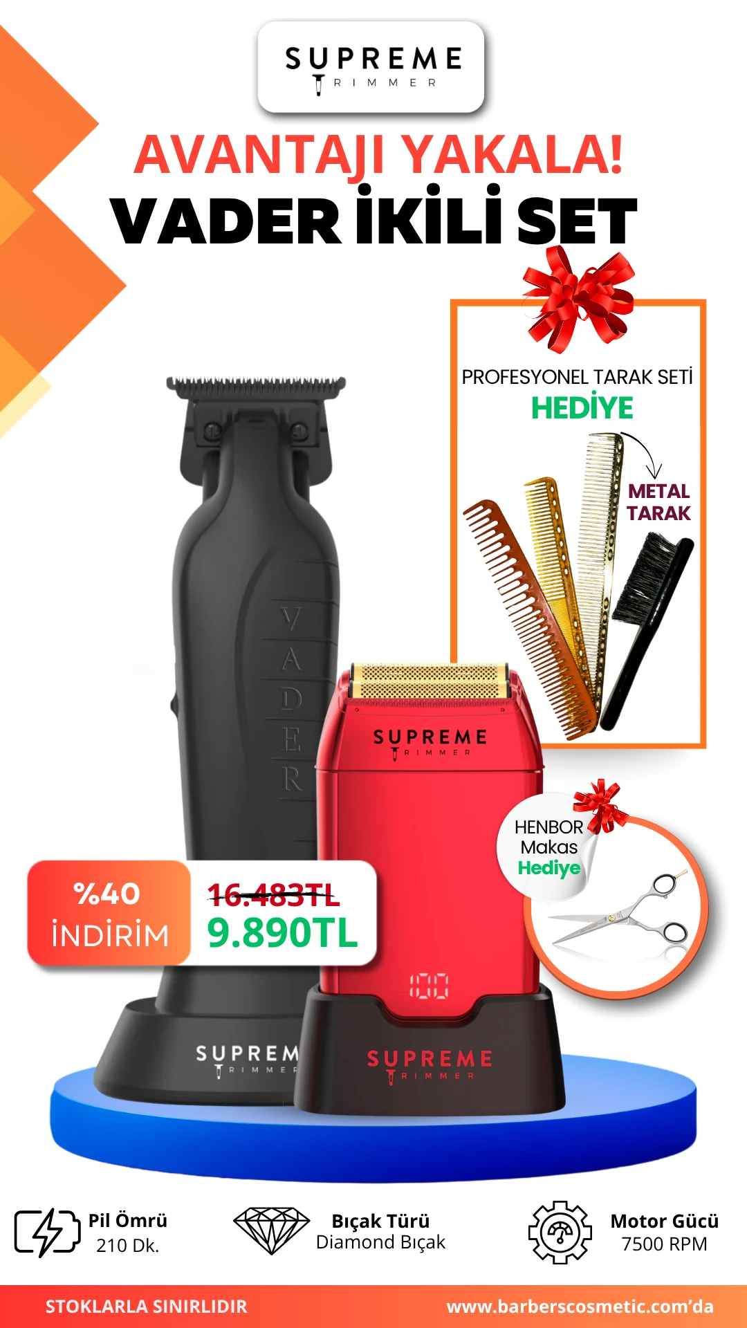 Siyah Trimmer & Kırmızı Crunch