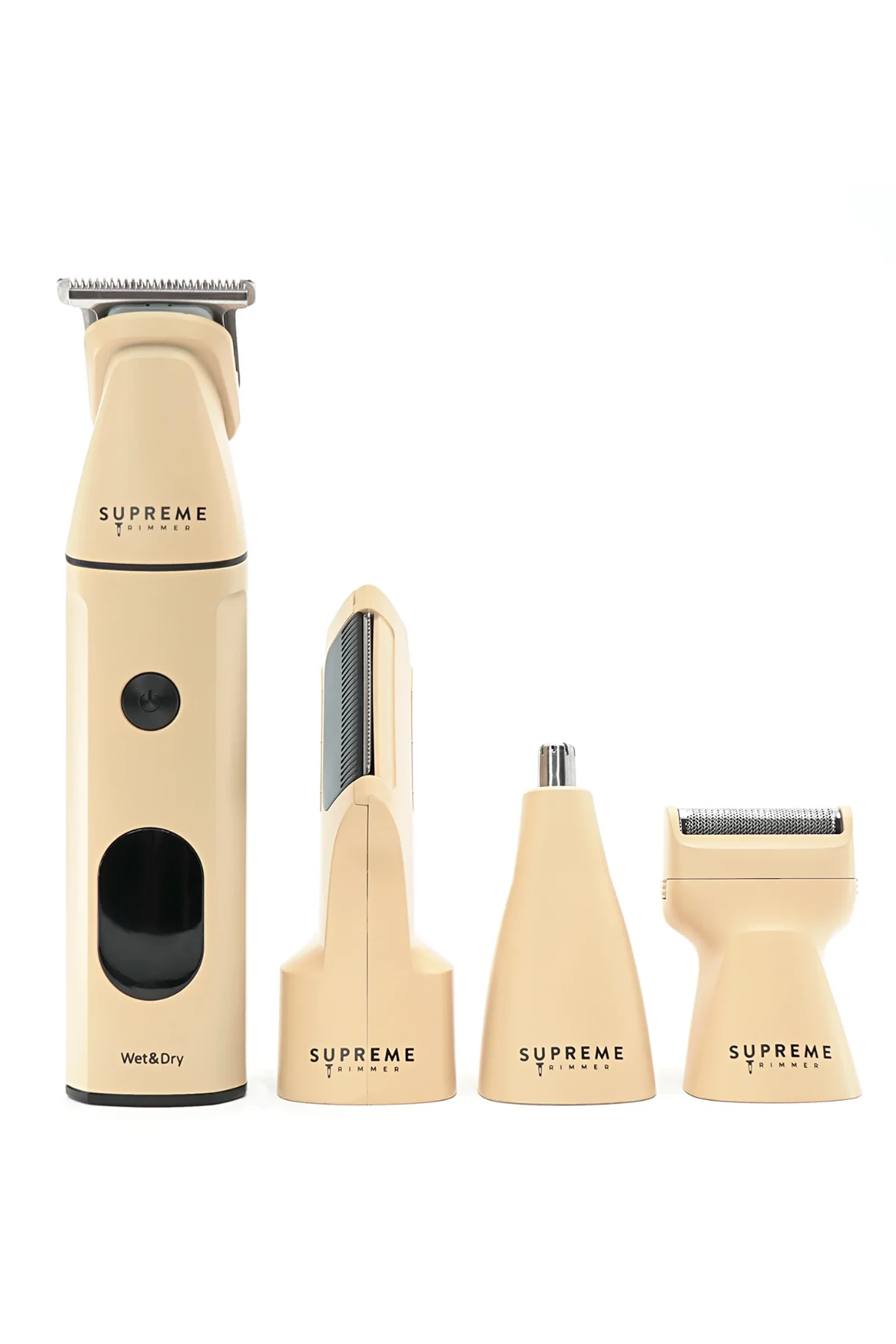 Supreme Trimmer Multigroomer 4.0 Islak/Kuru 14 Parça Set Tıraş Makinesi – Saç Sakal Yüz Vücut Burun Kulak Tıraş Makinesi 4 Manyetik Başlık, Pil Ekranı, Seyahat Kilidi