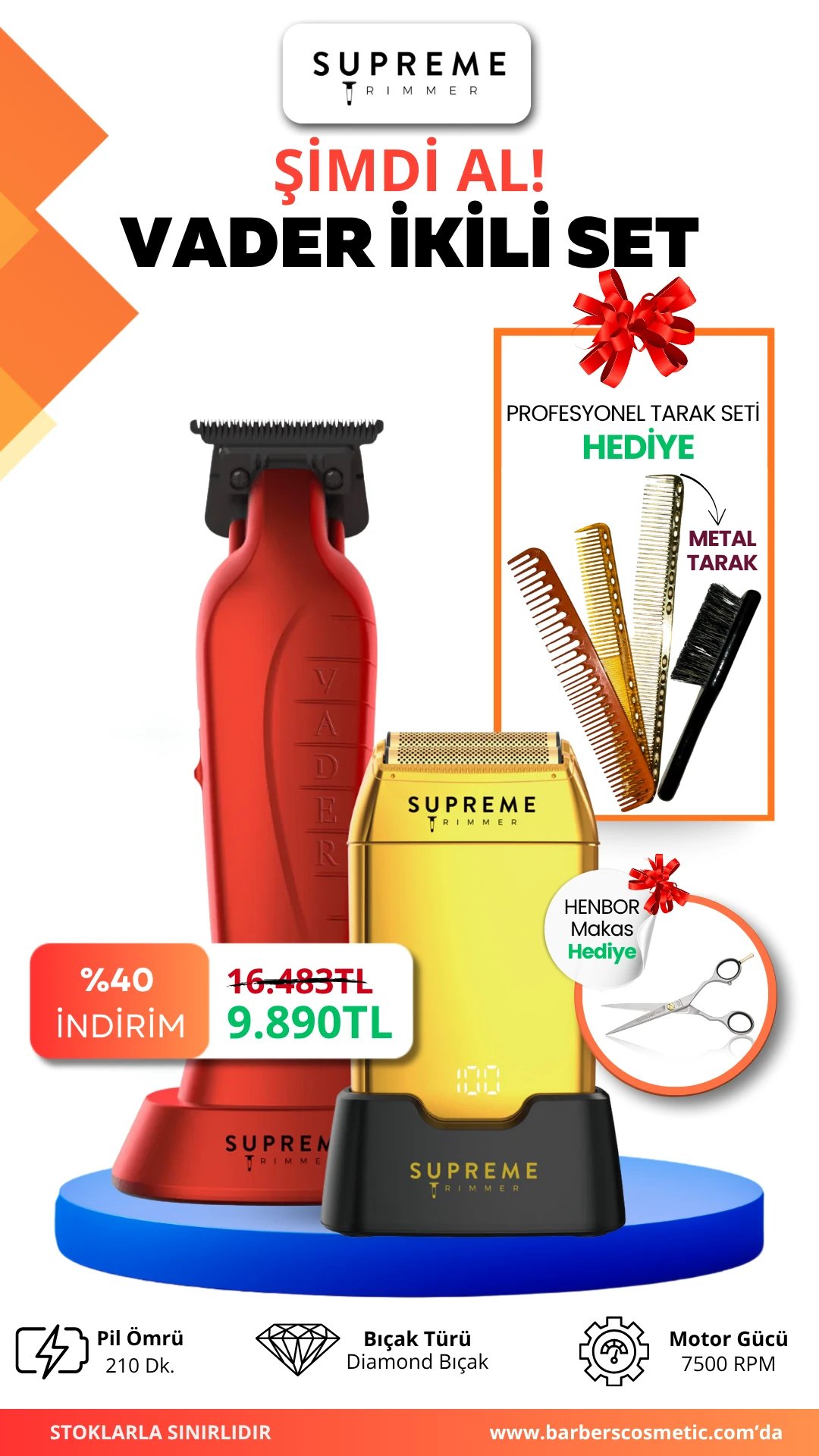 Kırmızı Trimmer & Gold Crunch