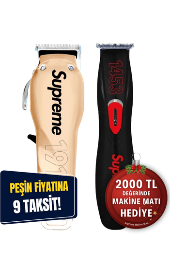 Supreme 1453 Conquest Trimmer & Supreme 1919 King Cordless Kablosuz Saç, Sakal ve Ense Kesim ve Tasarım Makinesi