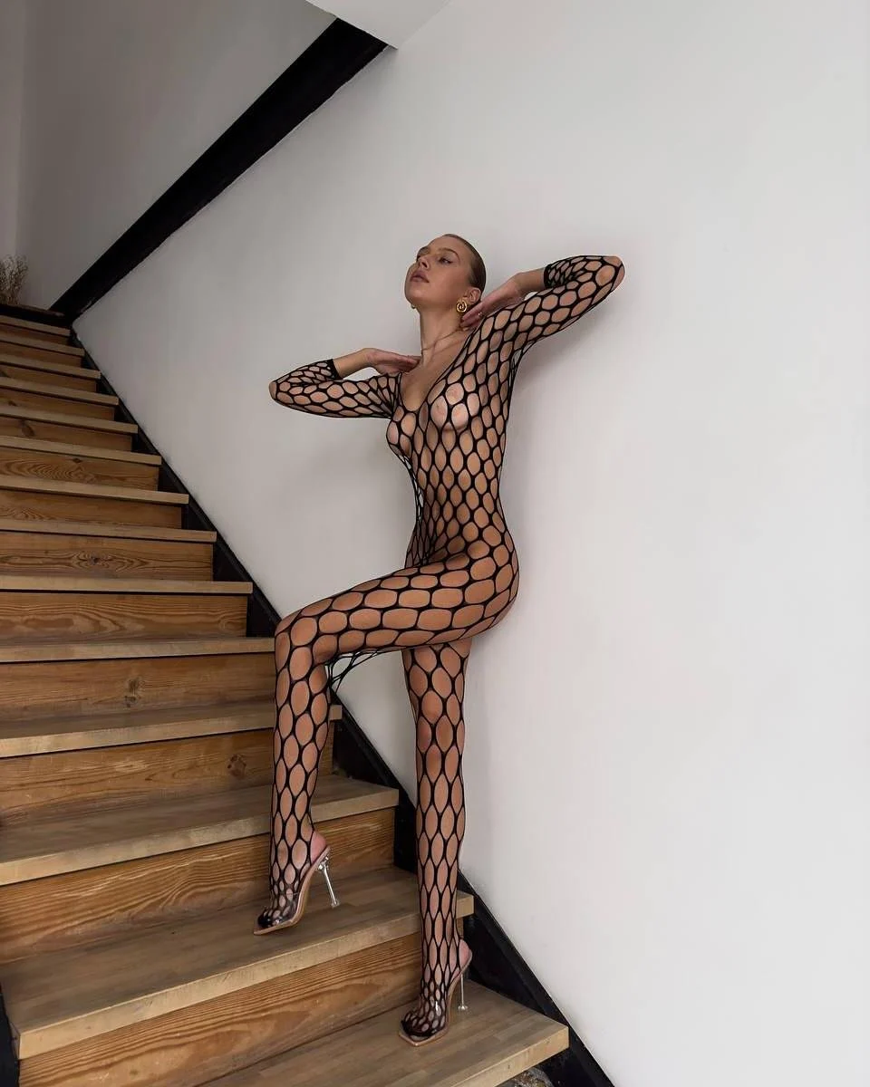 Wild Net Bodystocking | Özel Bölgesi Açık Vücut Çorabı