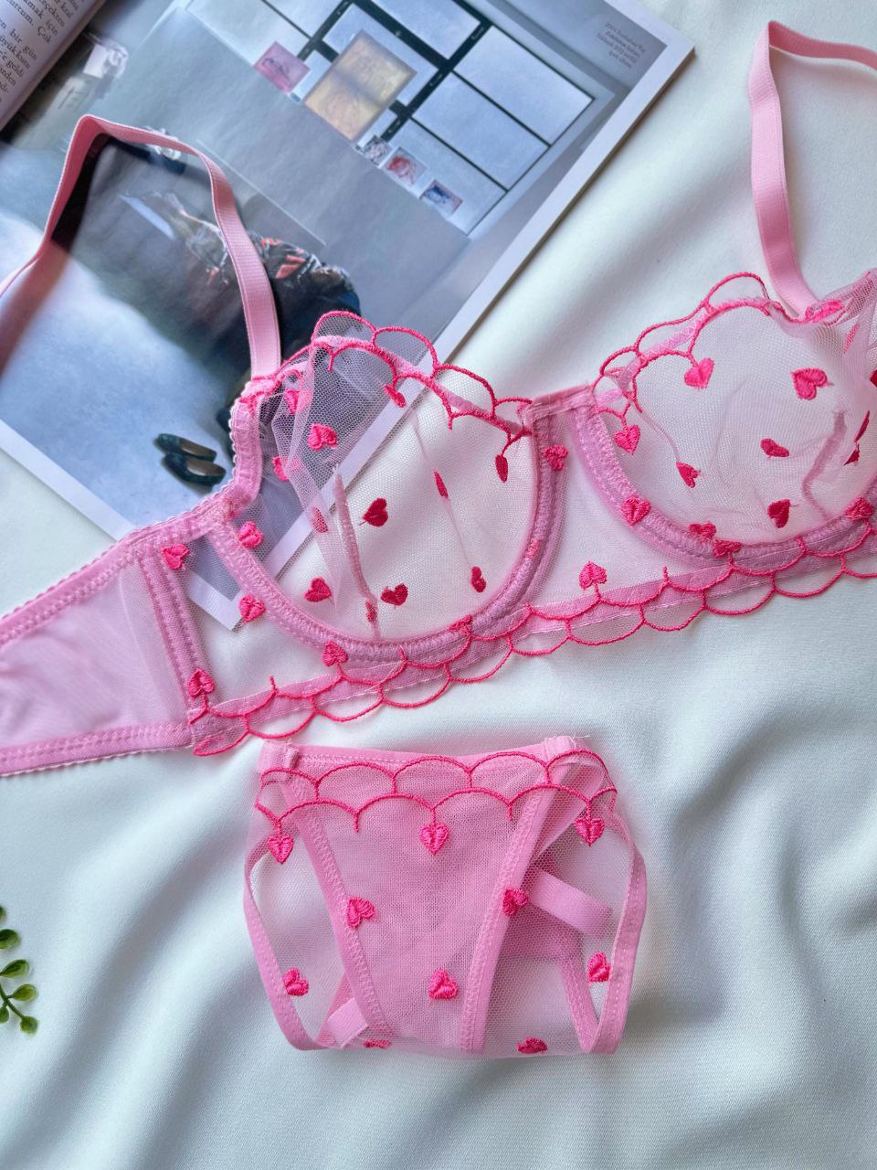 Sweet Hearts Transparan Dantel Set