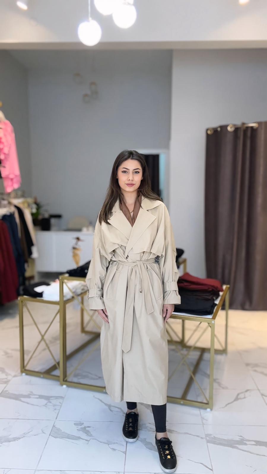 Camel oversize trençkot 