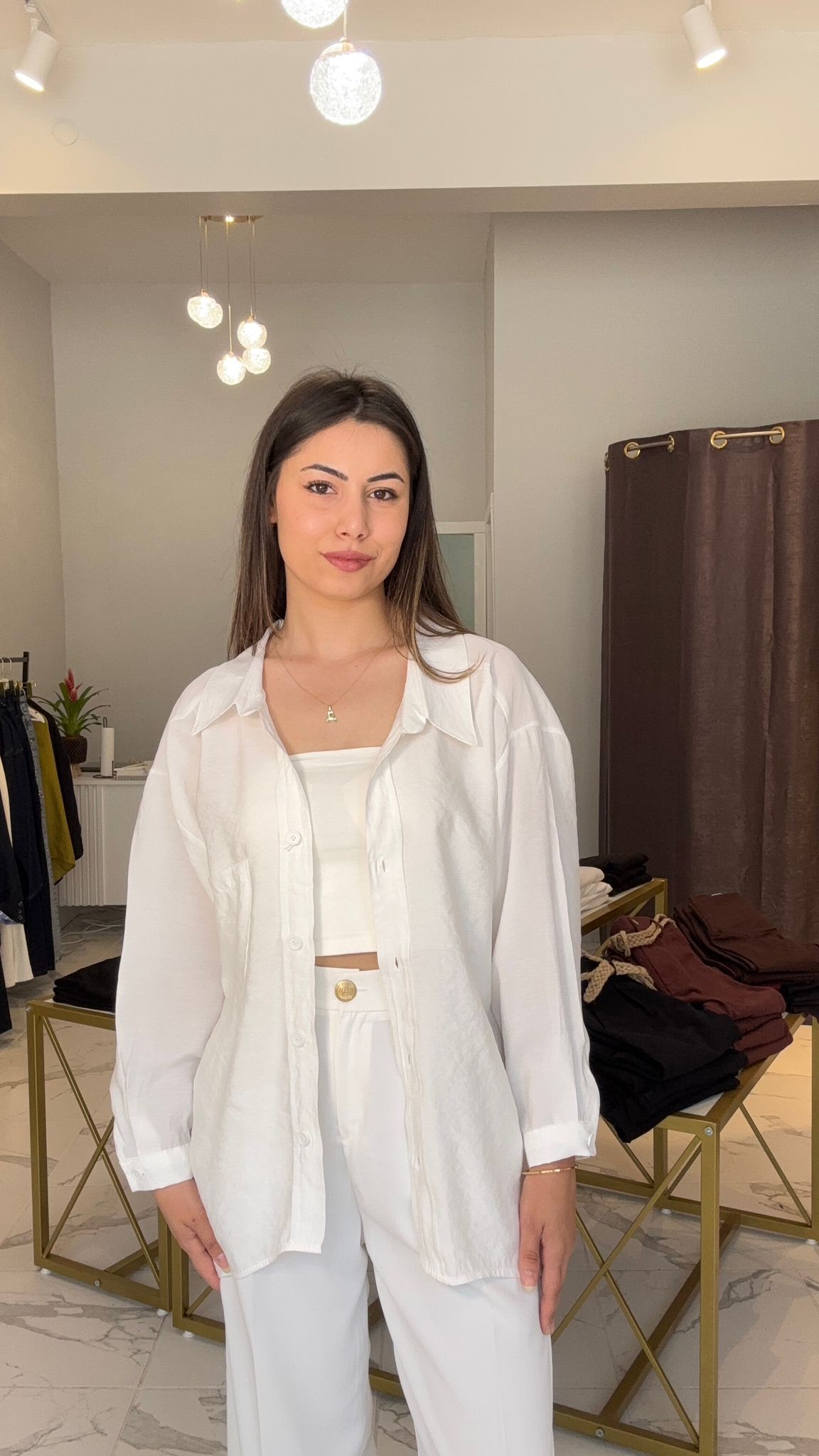 Beyaz oversize gömlek 