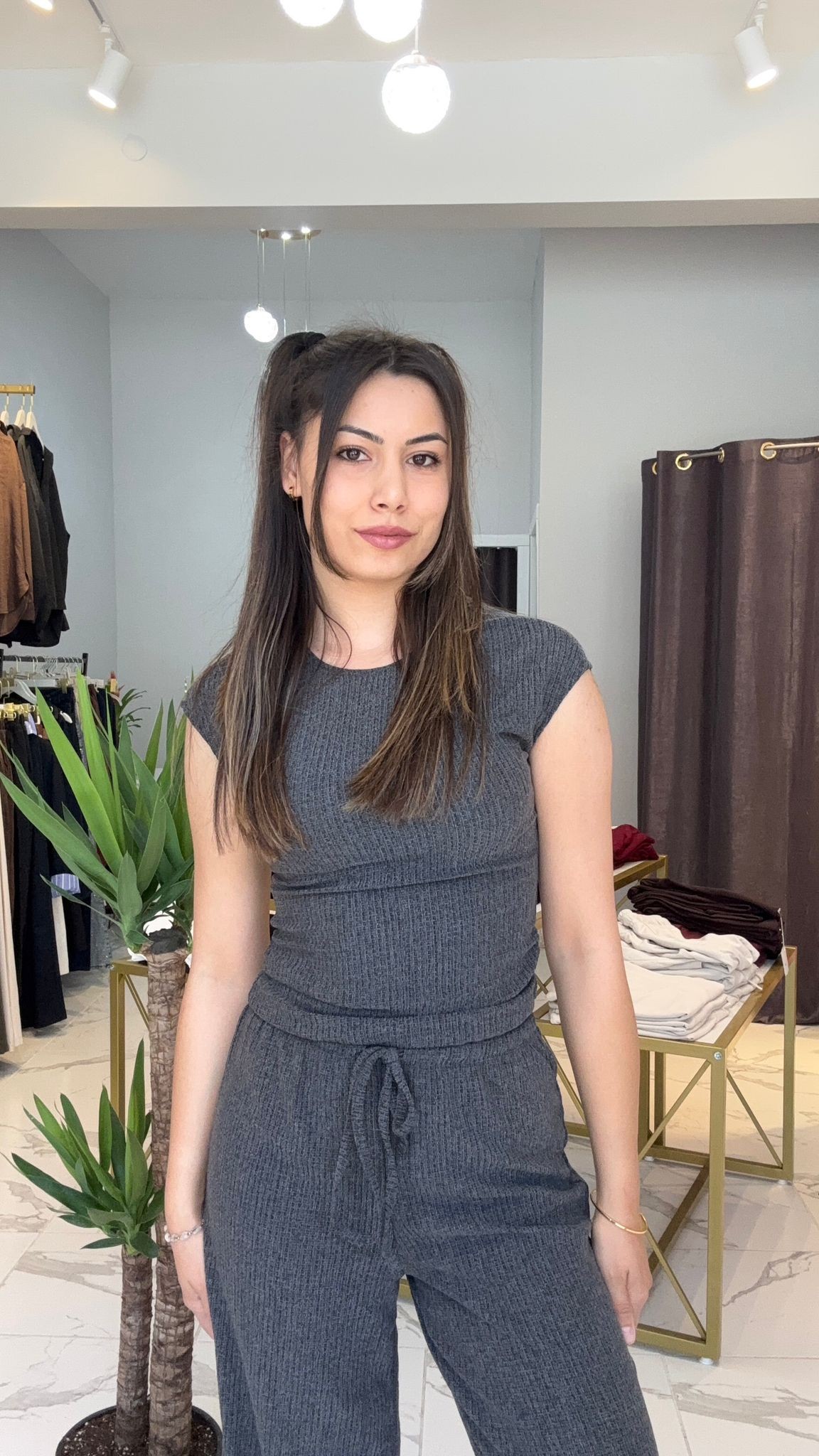 Örme antrasit alt üst takım 