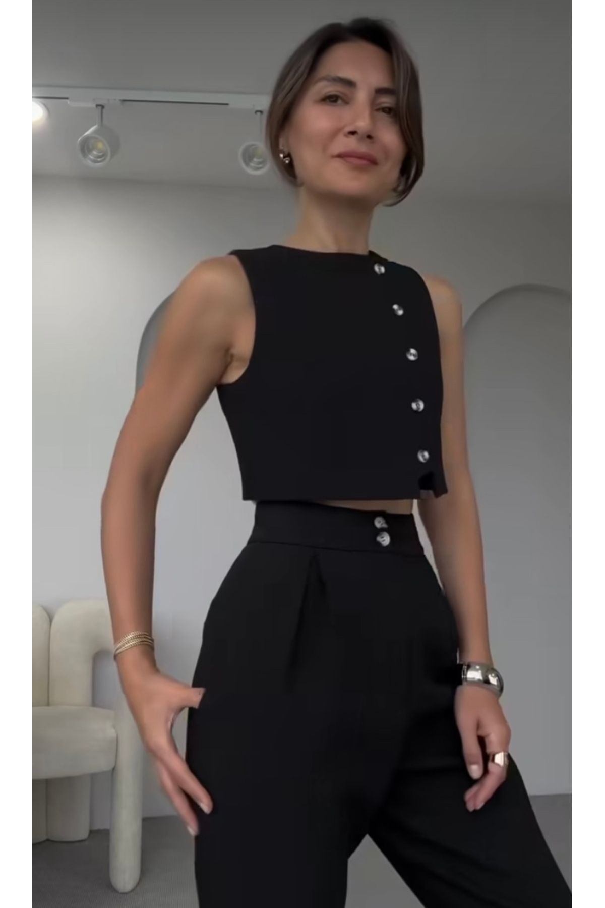 Kadın Yeni Sezon Özel Tasarım Pantolon Yelek Takım
