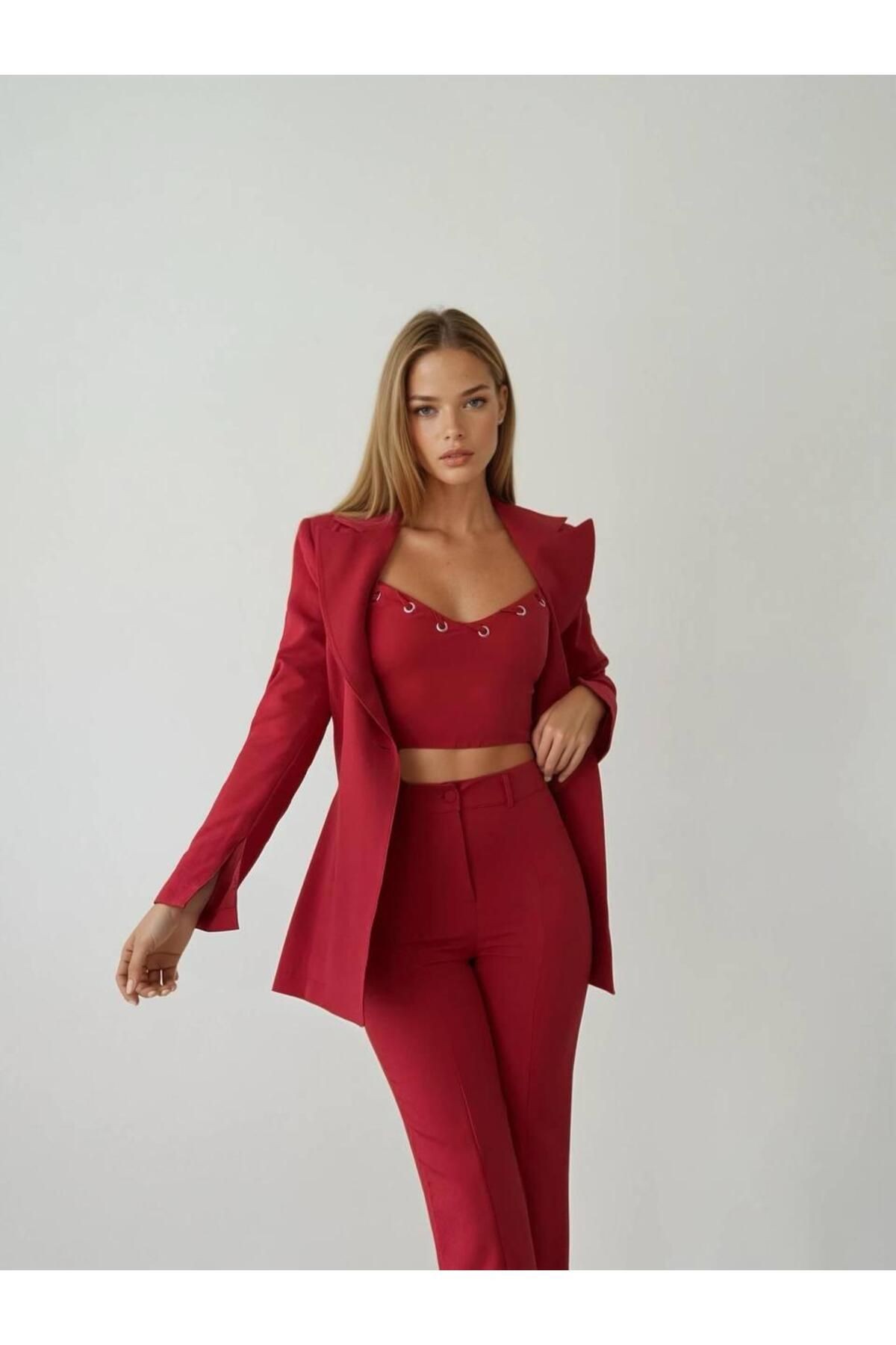 İp Askılı crop bluz 3 lü Takım