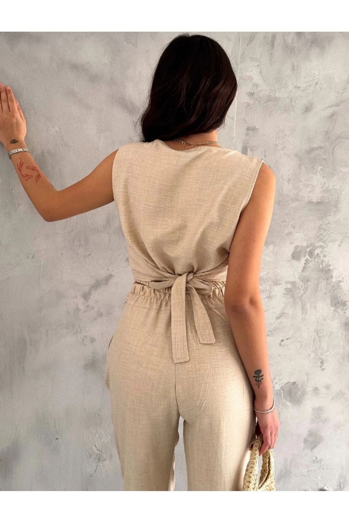 Kadın Pantolon Crop Takım