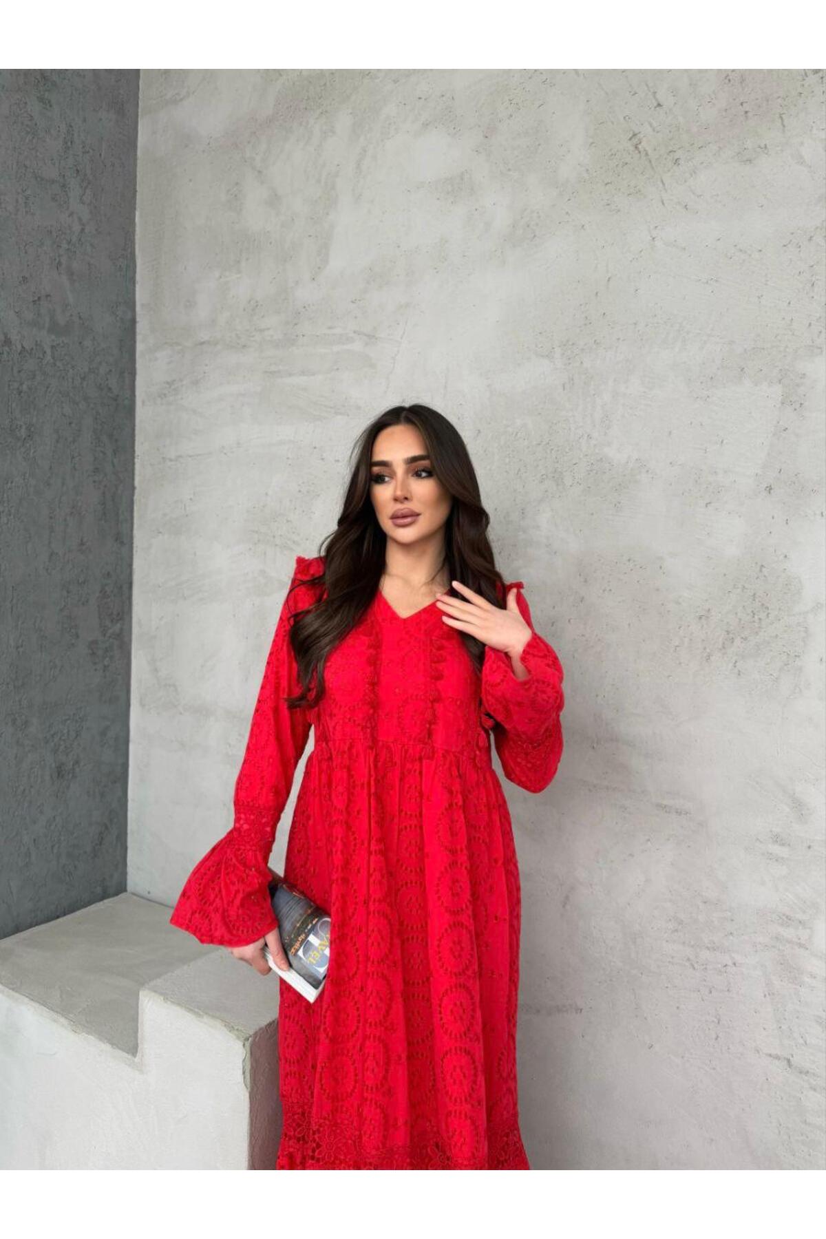 Kadın Fisto Tam Astarlı Pembe Uzun Elbise