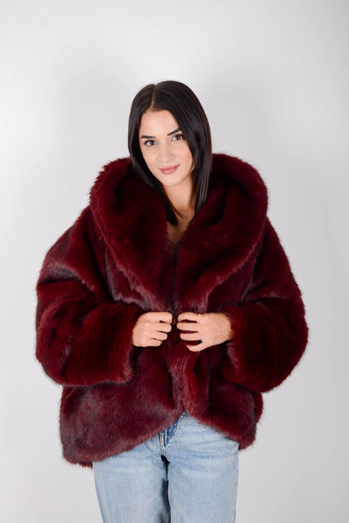 Kadın İthal Kapişonlu Astarlı Cepli Kaban