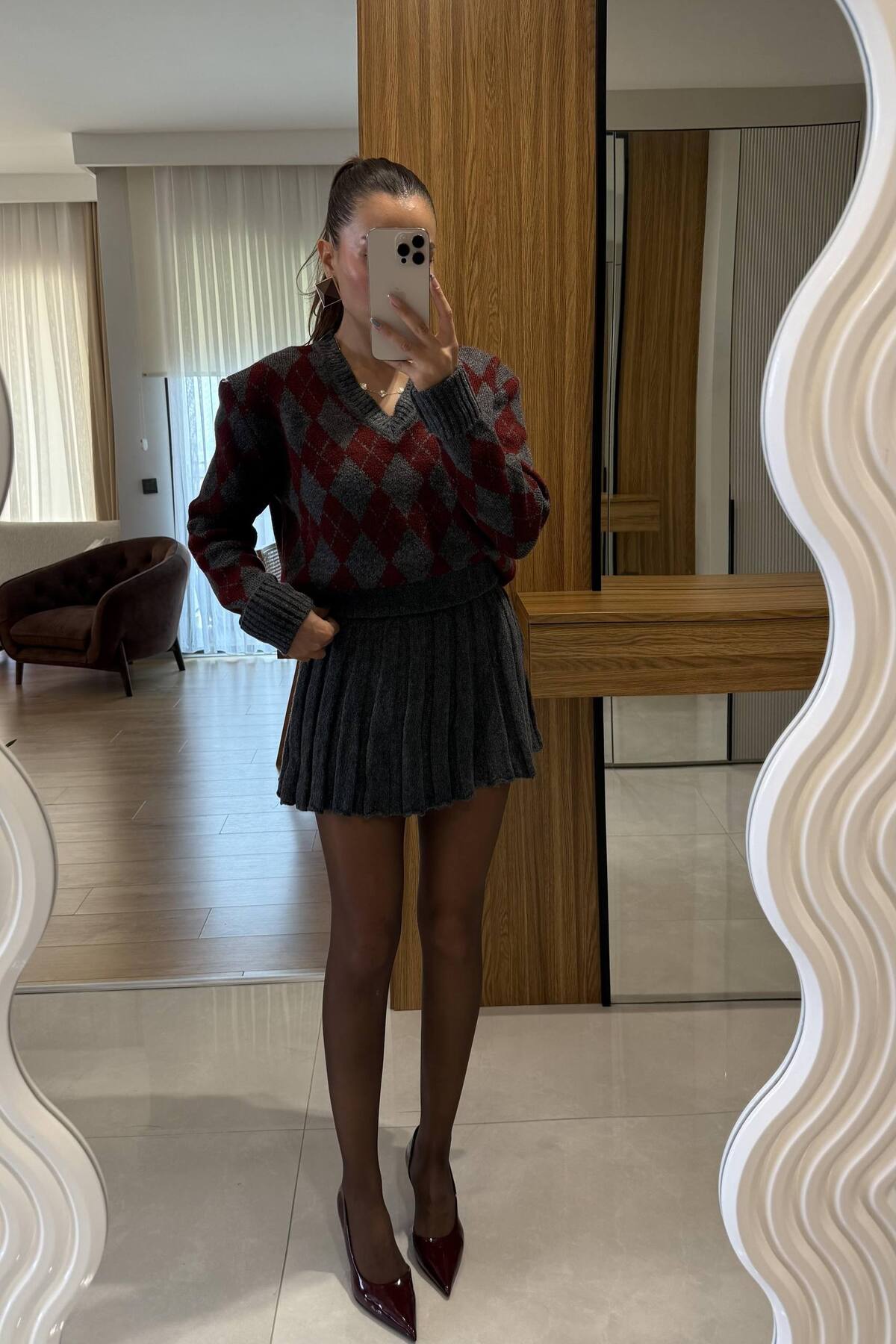 Kadın Yeni Sezon Triko Etek Kazak Takım