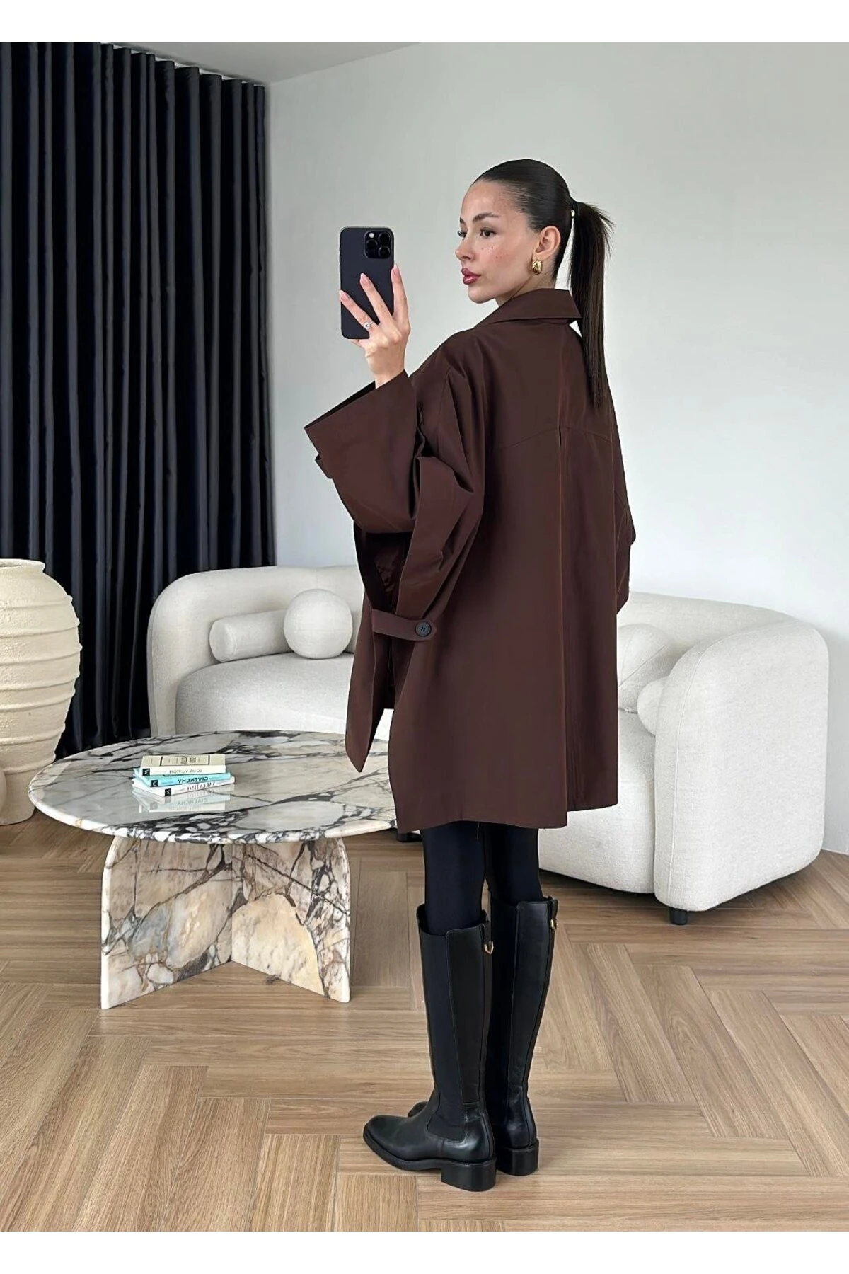 Kadın Pelerinli Trençkot