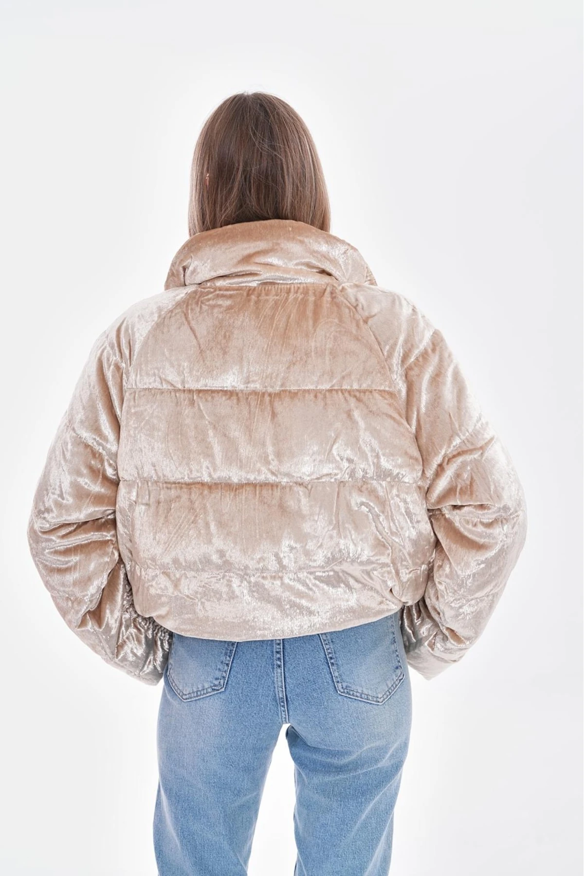 Kadın Kadife Parlak Standar Beden yumuşak Dokulu Mont