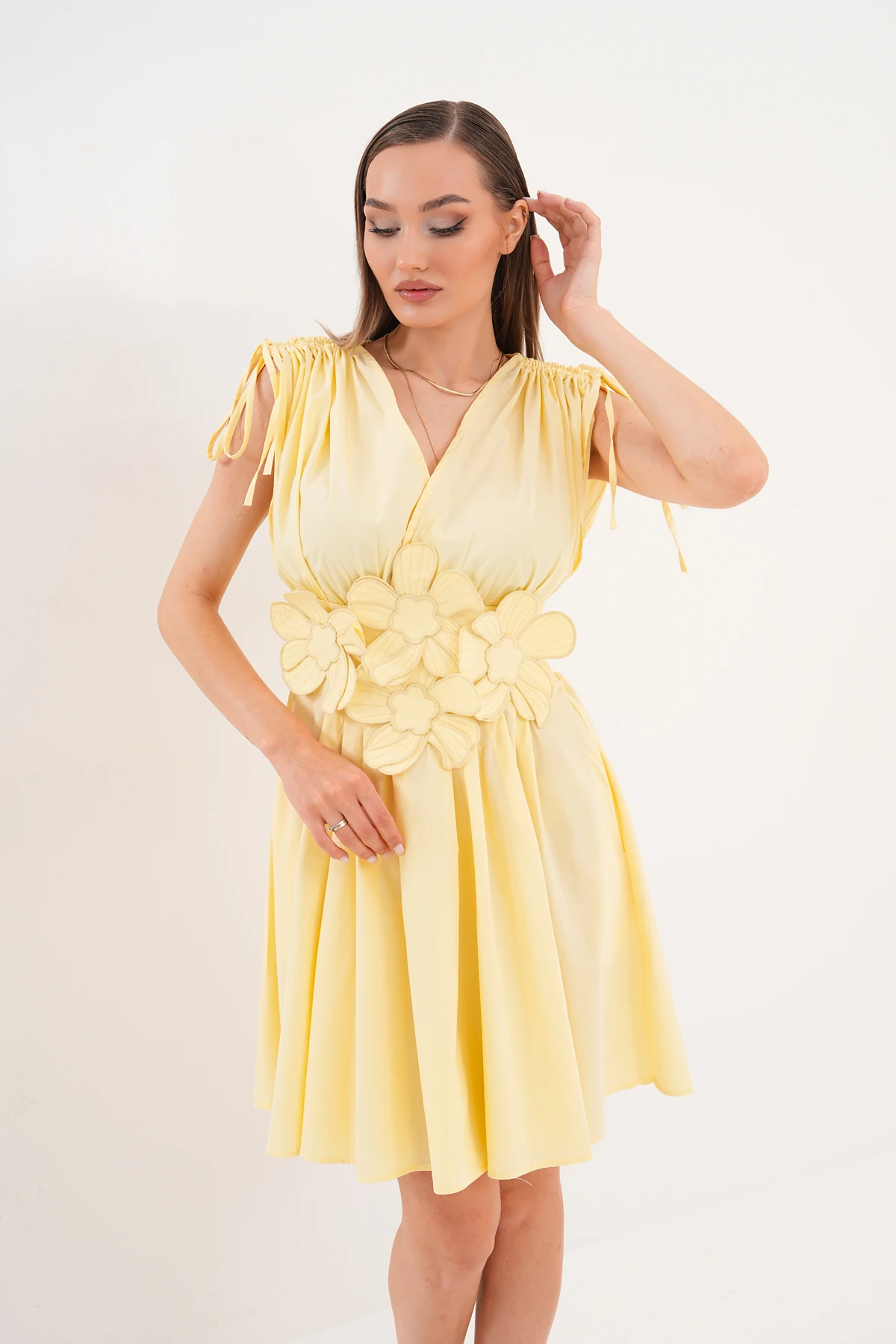 Kadın Çiçek Rüyası Pamuklu Poplin Elbise