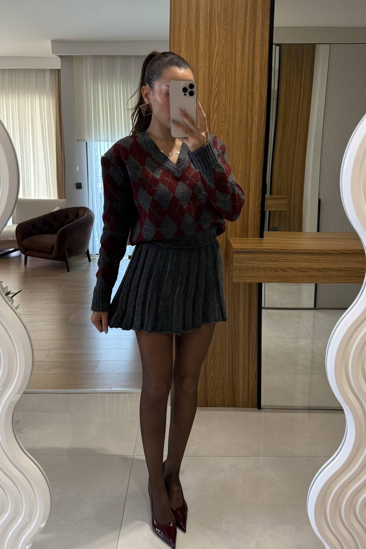 Kadın Yeni Sezon Triko Etek Kazak Takım