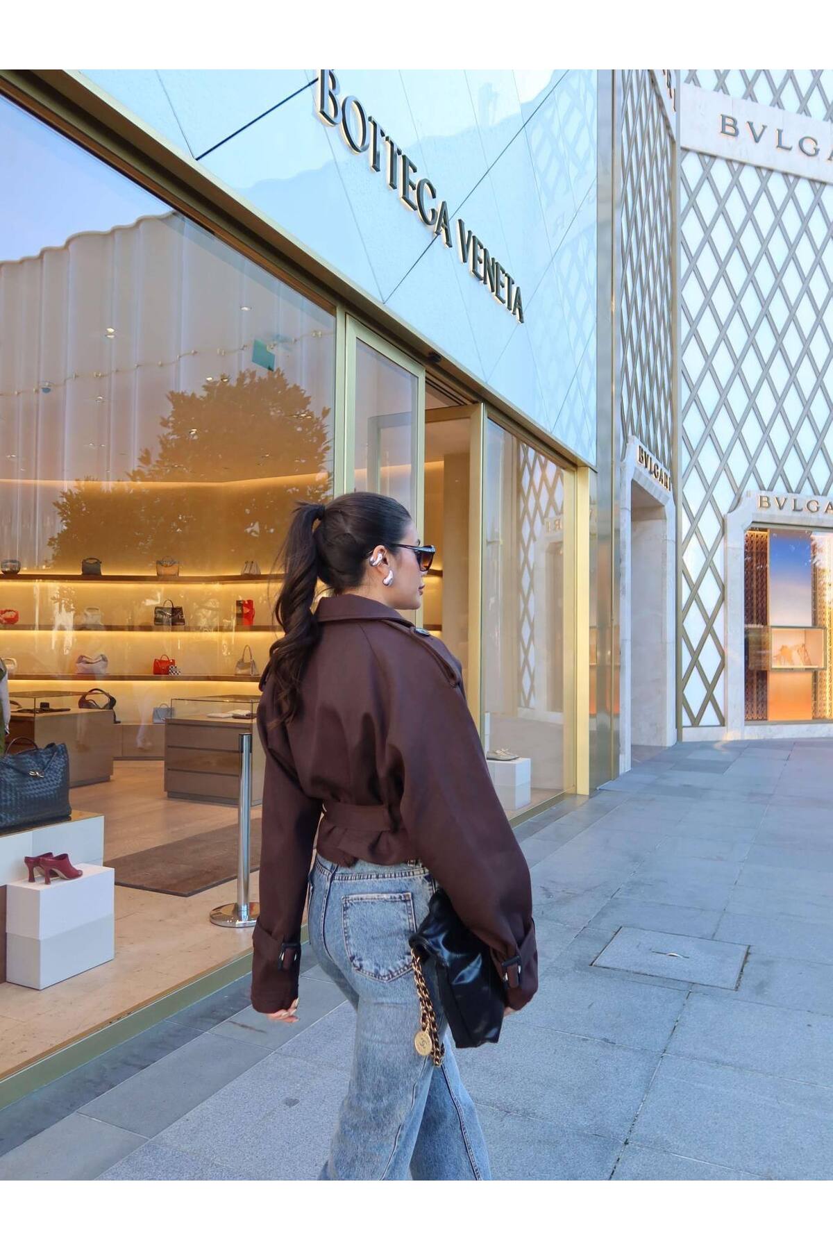 Kadın Bel Kemer Deyaylı Coton Trençkot