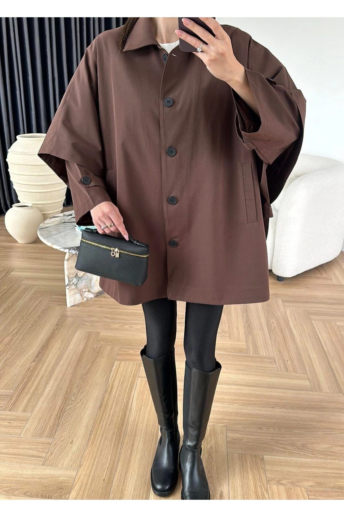 Kadın Pelerinli Trençkot