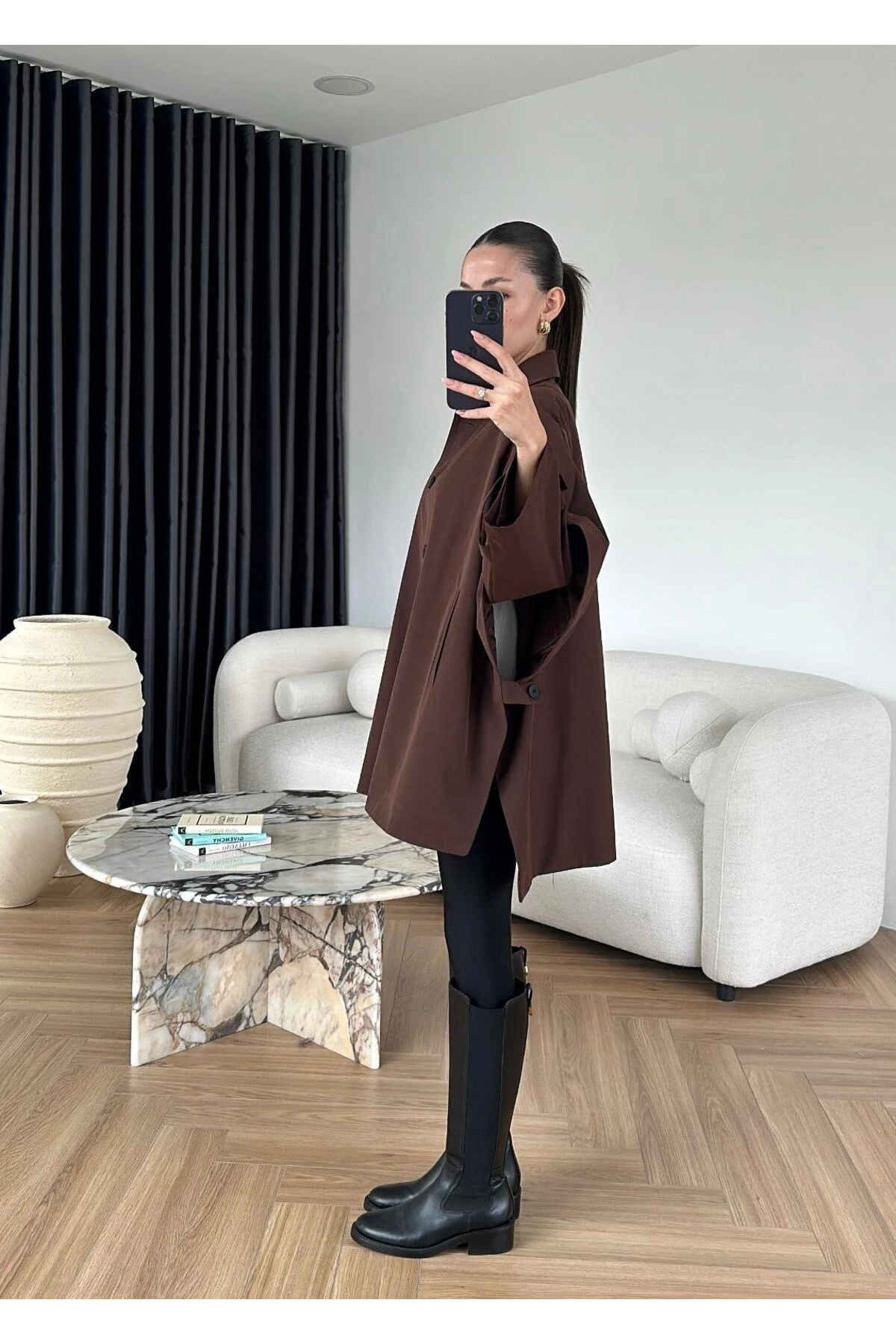 Kadın Pelerinli Trençkot