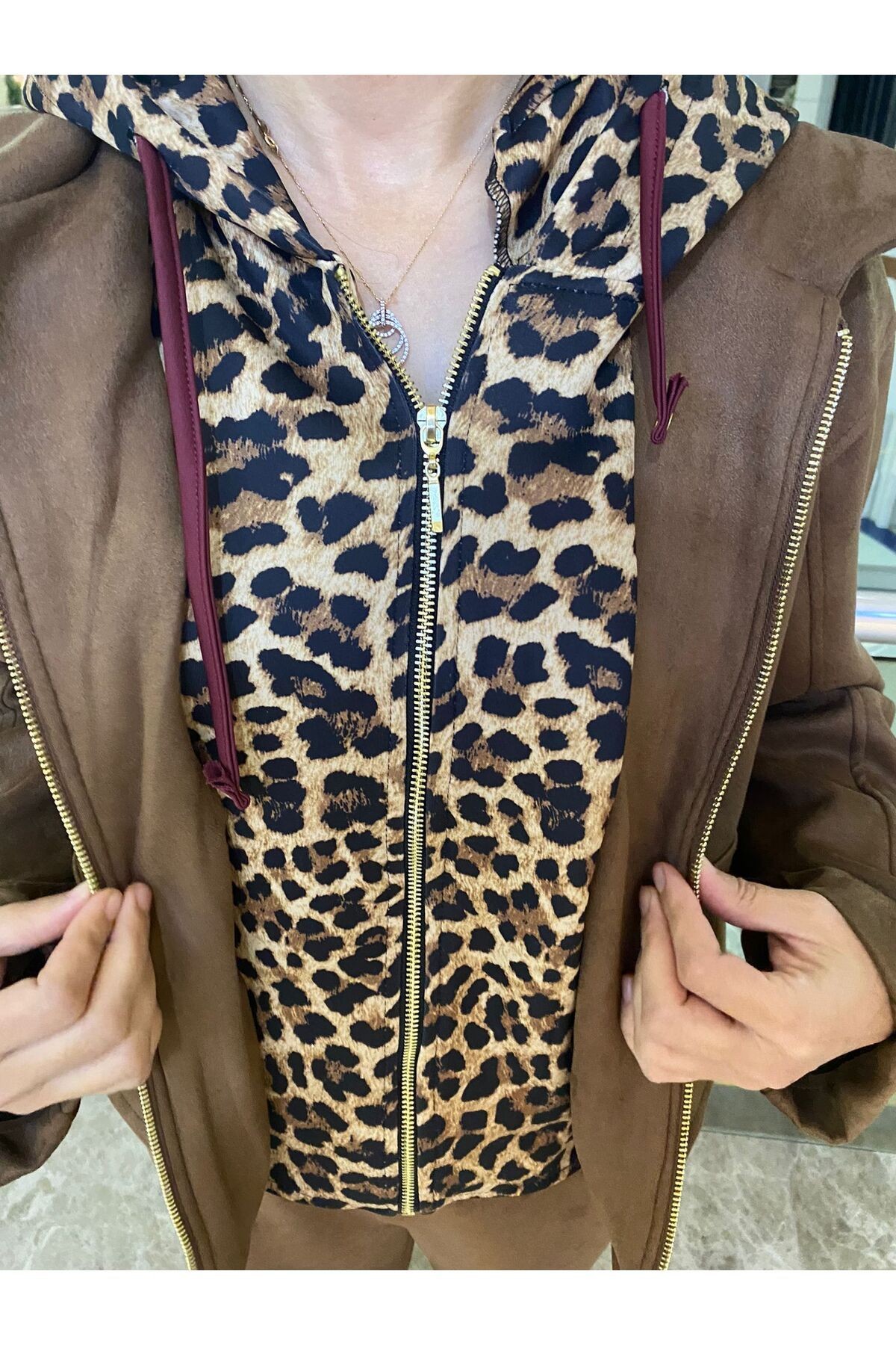 Leopar Detaylı Eşofman takımı