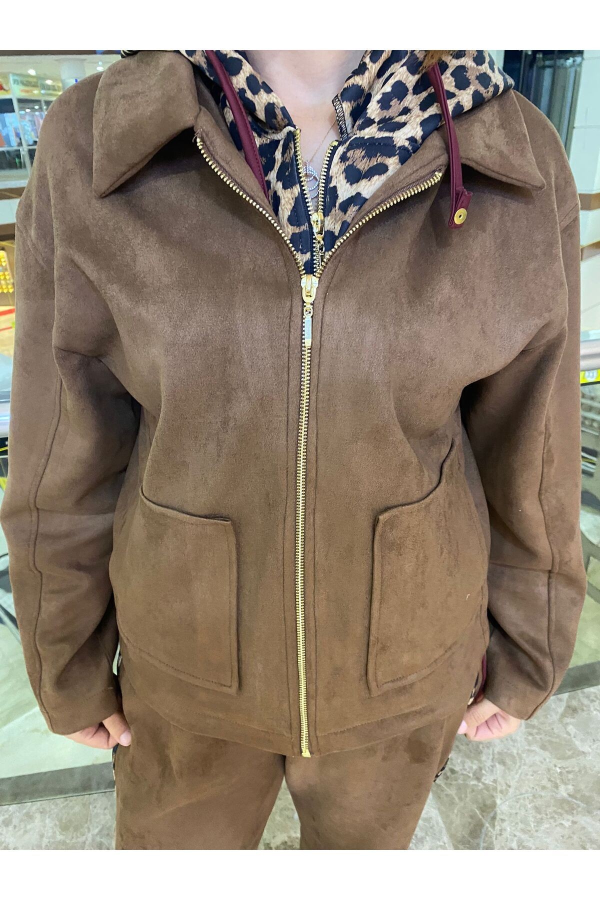 Leopar Detaylı Eşofman takımı