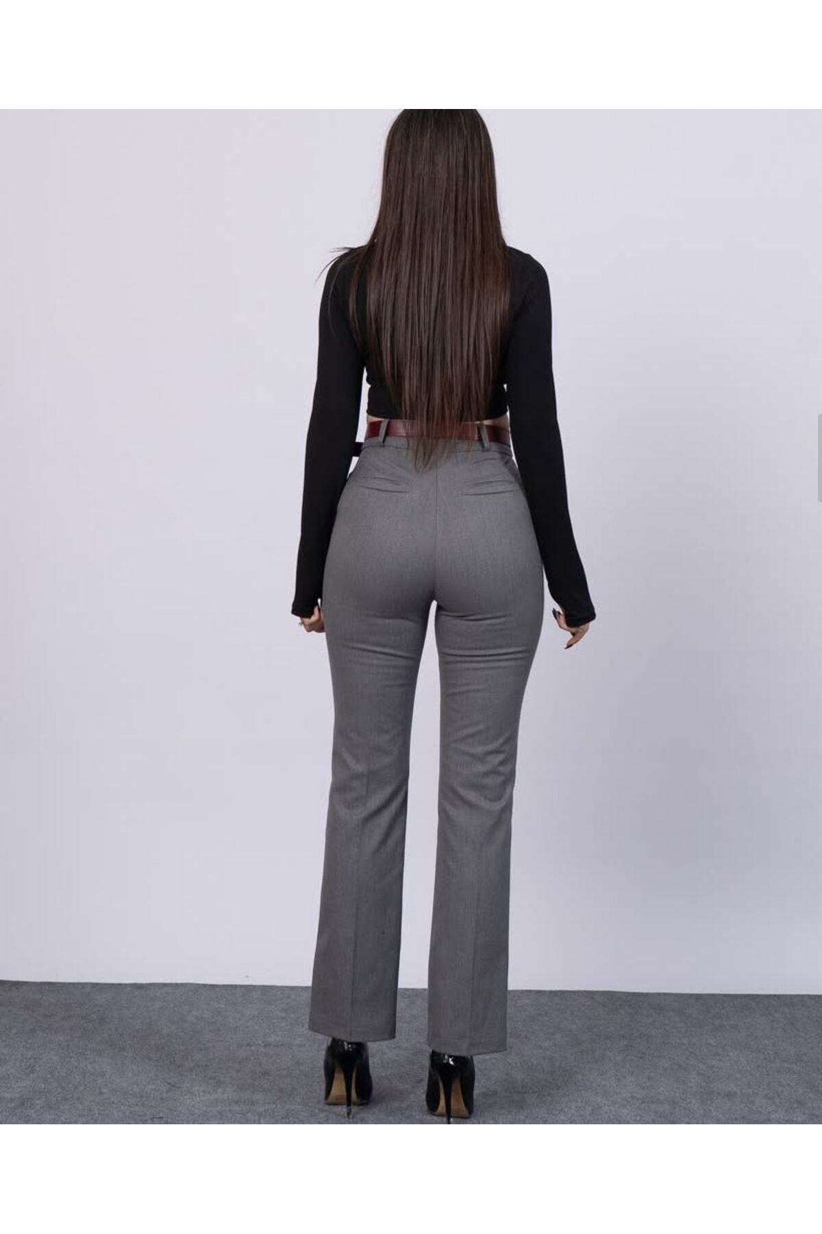 Boru Paça Kemerli Smart Pantolon