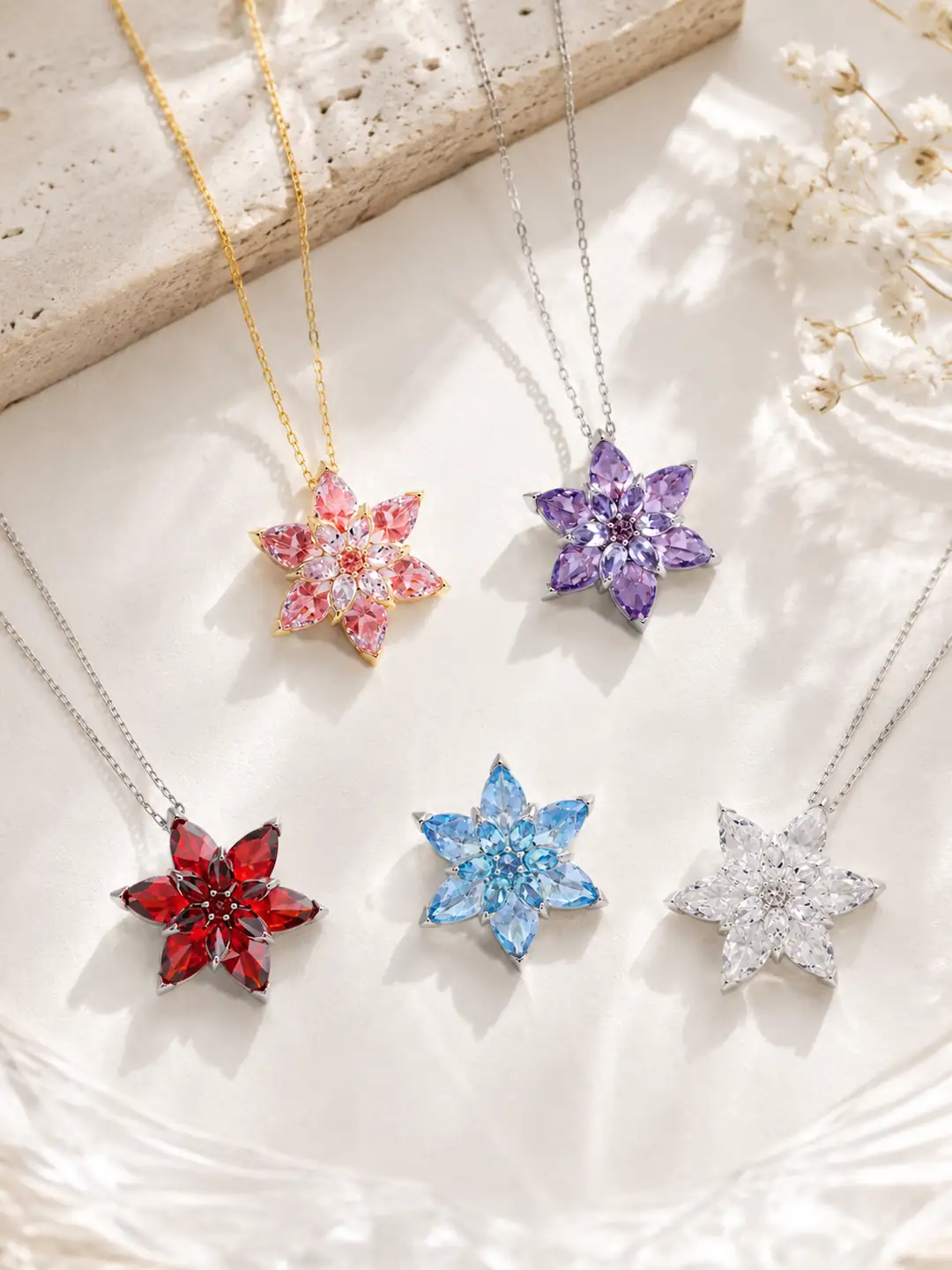 Lotus Flower Silver Necklace