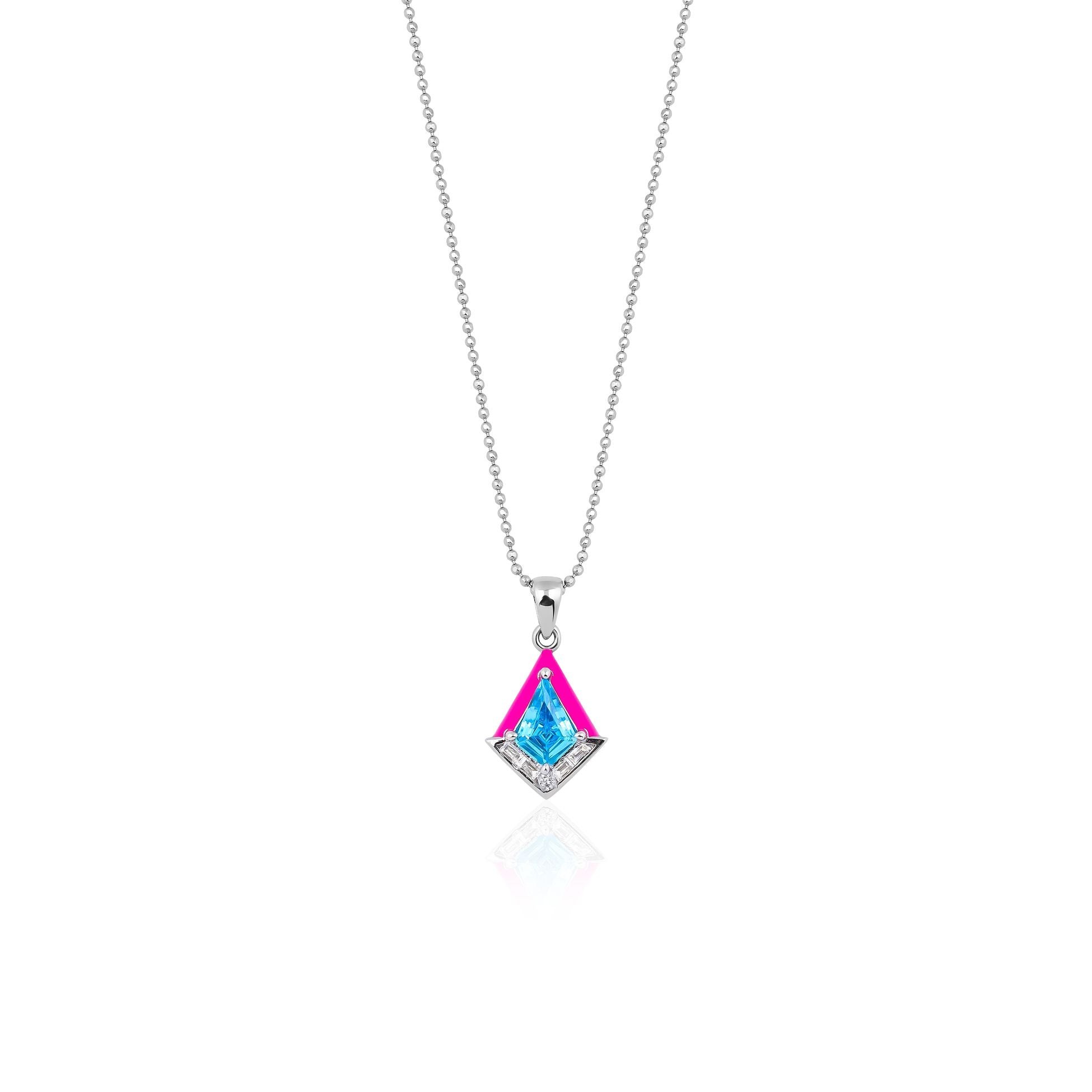 Yeni Yıla Özel - Mineli Blue Topaz Gümüş Kolye