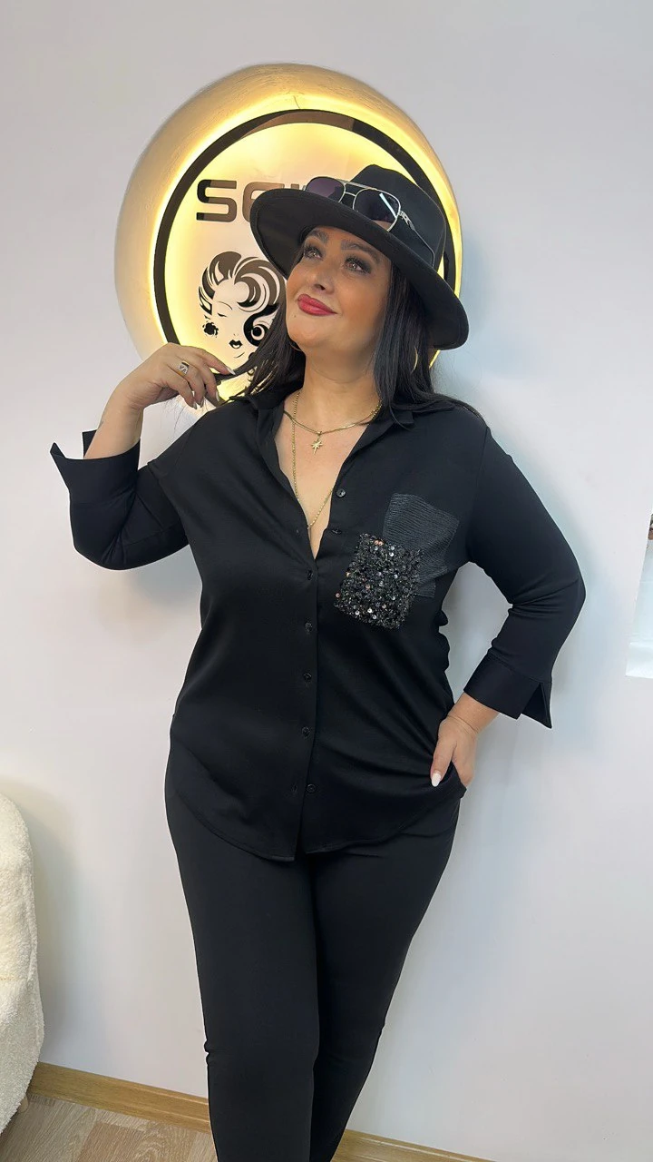 Premium Luxury Leopar Gömlek - Siyah