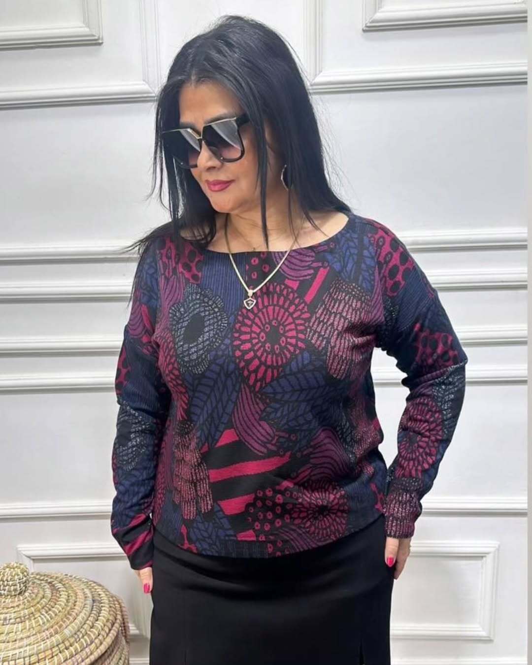 Büyük Beden Pamuklu Şık Bluz - Bordo