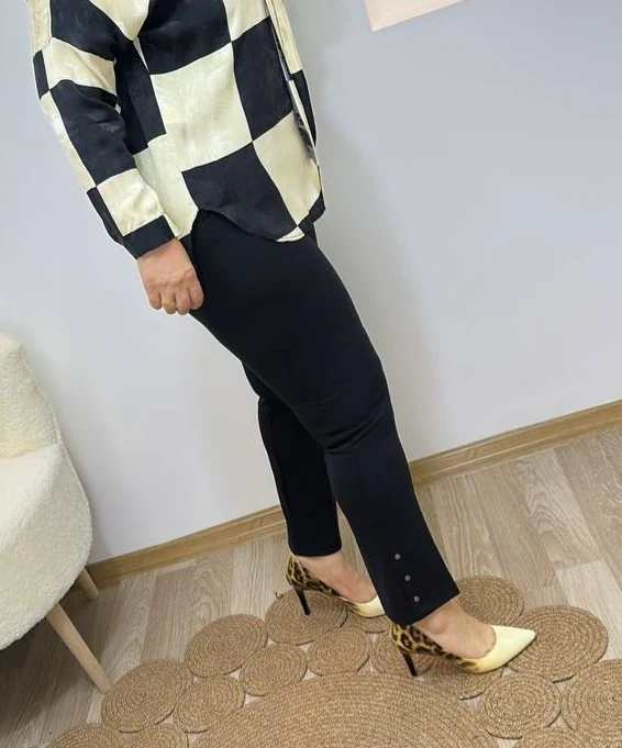 Zımba Detay Sihirli Pantolon - Siyah