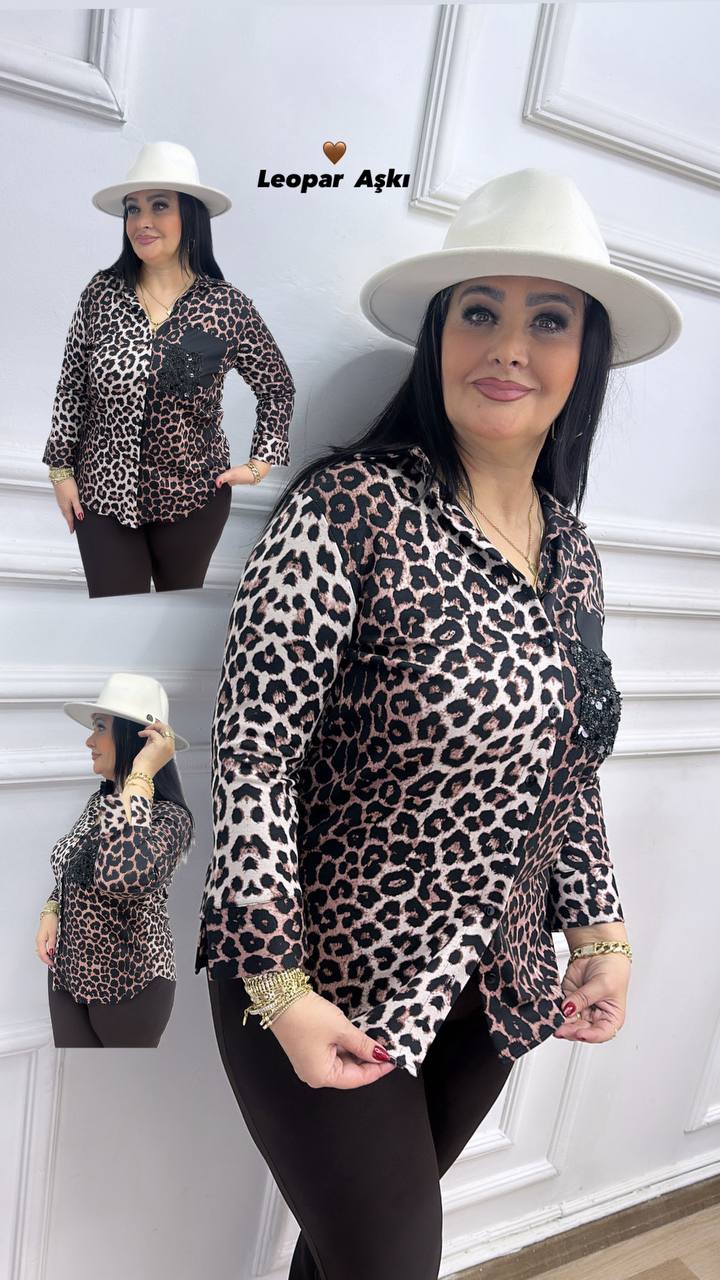 Premium Luxury Leopar Gömlek
