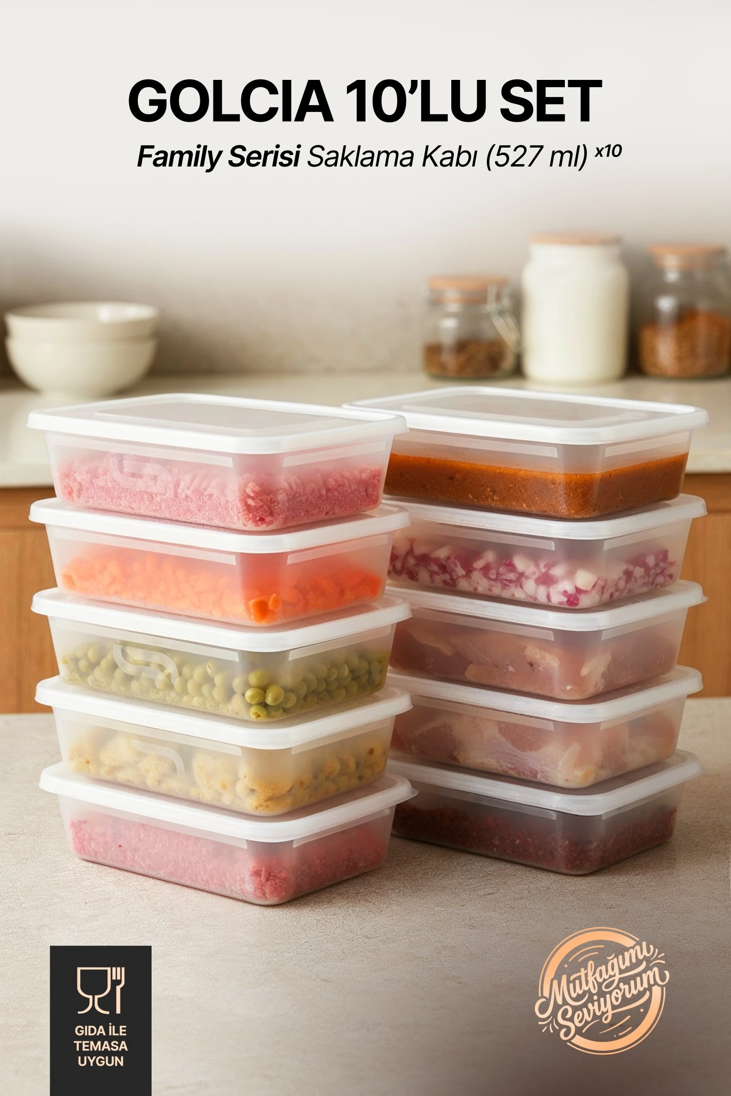 GOLCIA Family 527 ml 10'lu Saklama Kabı Seti