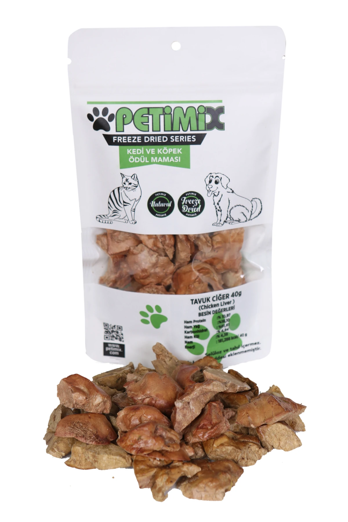 Freeze Dried Tavuk Ciğer 40g BARF Köpek Ödül Maması