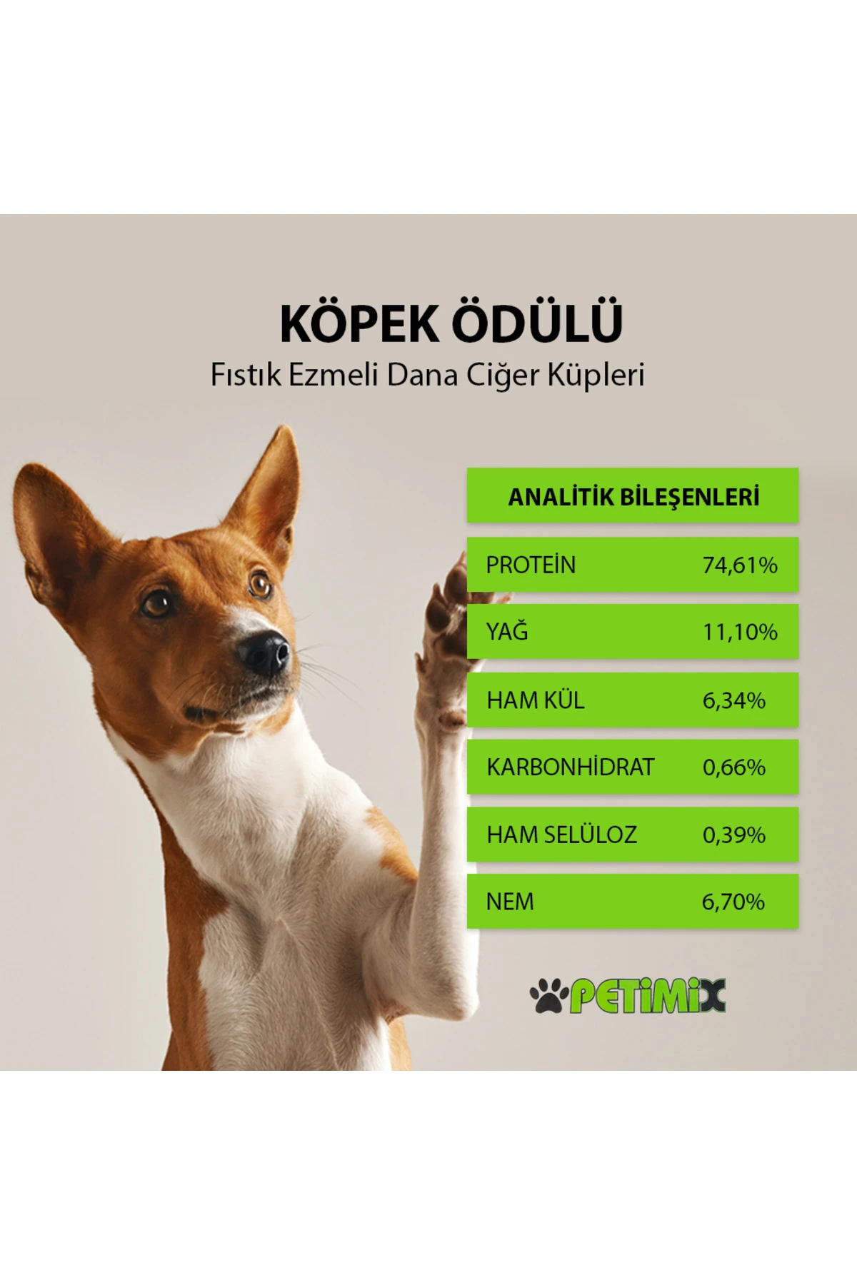 Fıstık Ezmeli Dana Ciğer Küpleri 30g Köpek Ödül Maması