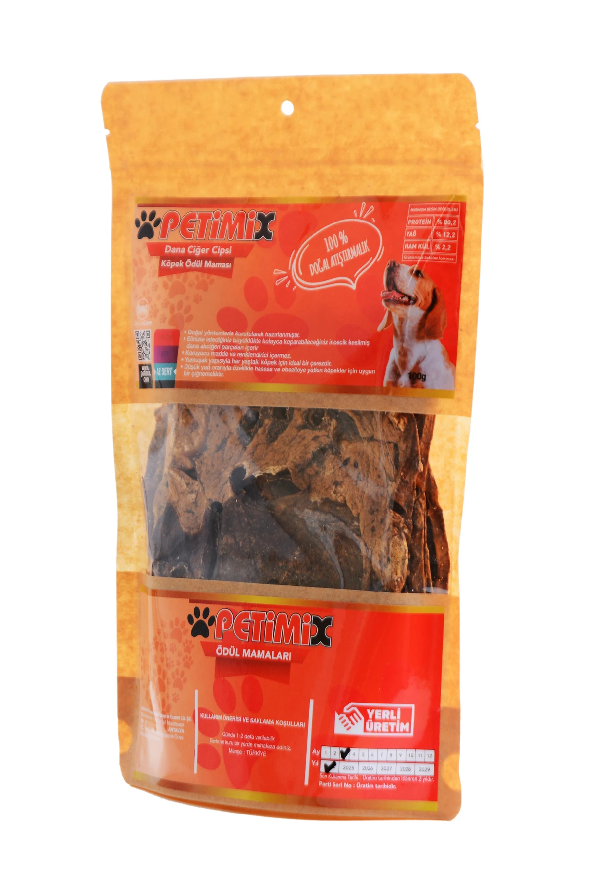 Dana Ciğer Cipsi 100g Köpek Ödül Maması