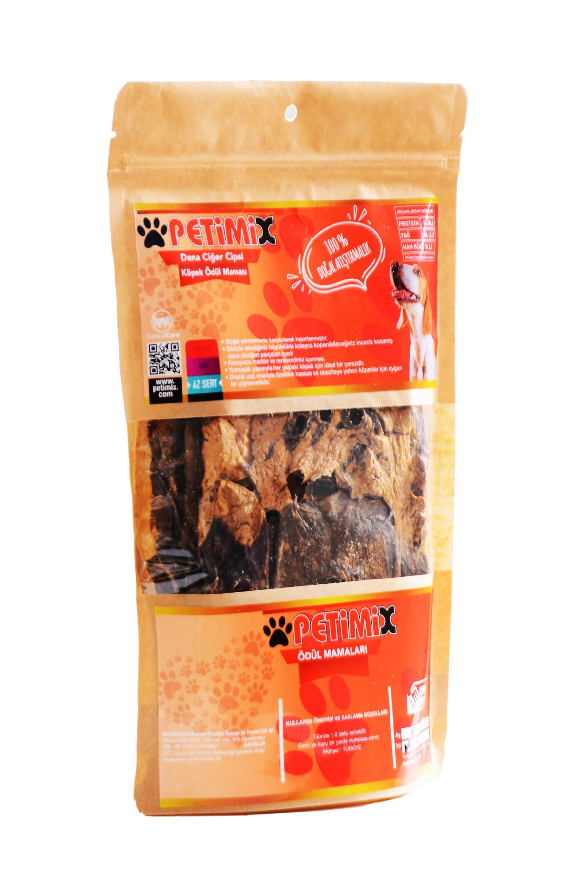 Dana Ciğer Cipsi 100g Köpek Ödül Maması