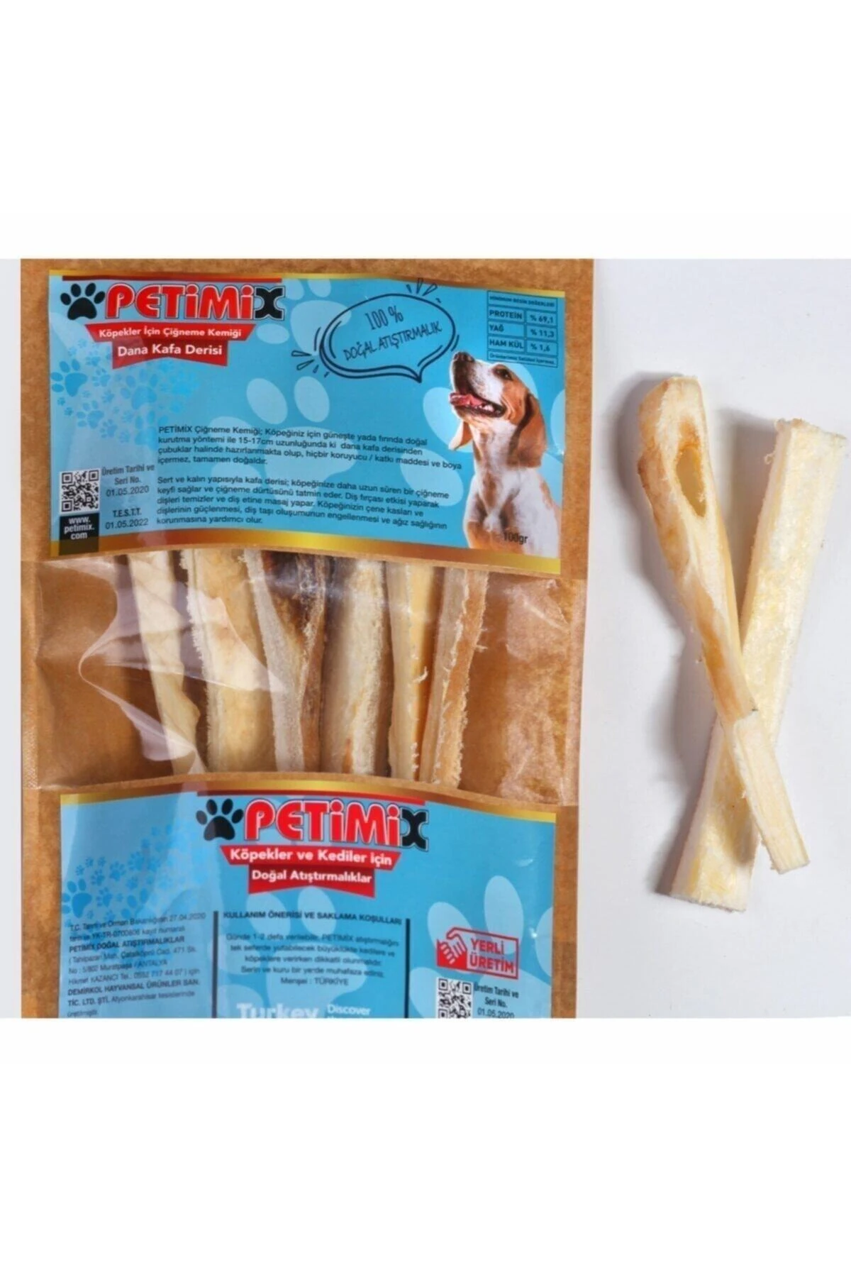 Dana Kafa Derisi 100g Çiğneme Kemikleri Köpek Ödül Maması