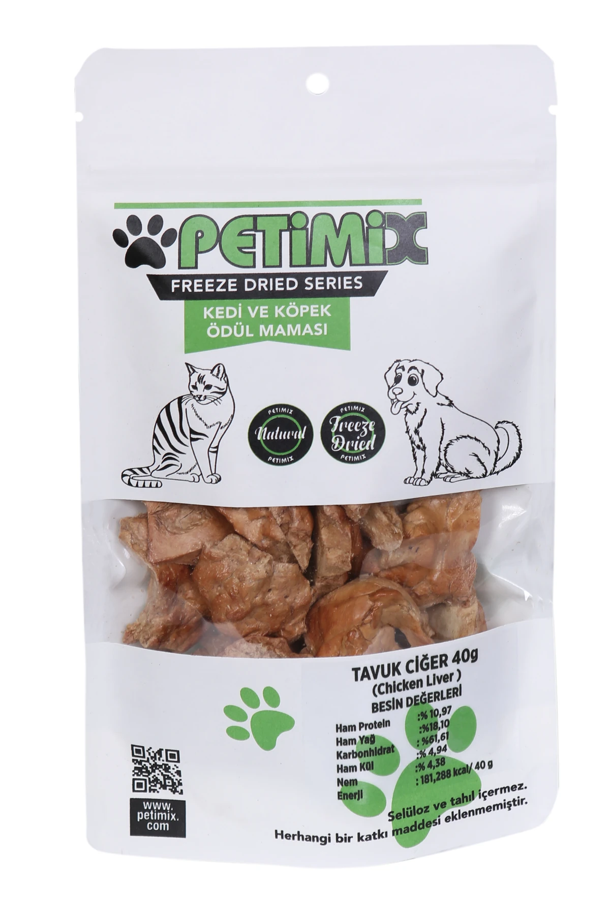 Freeze Dried Tavuk Ciğer 40g BARF Kedi Ödül Maması