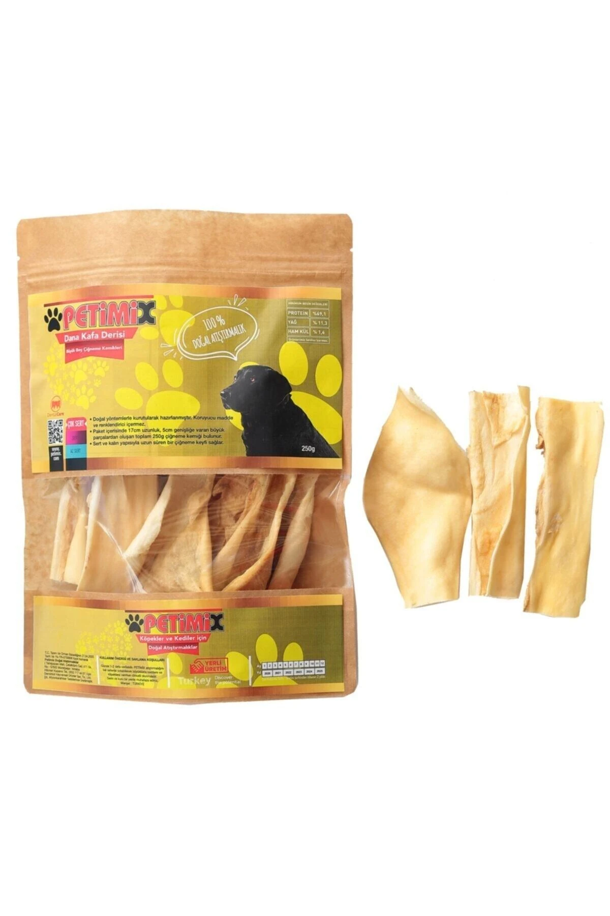 Dana Kafa Derisi 250g Büyük Boy Çiğneme Kemikleri